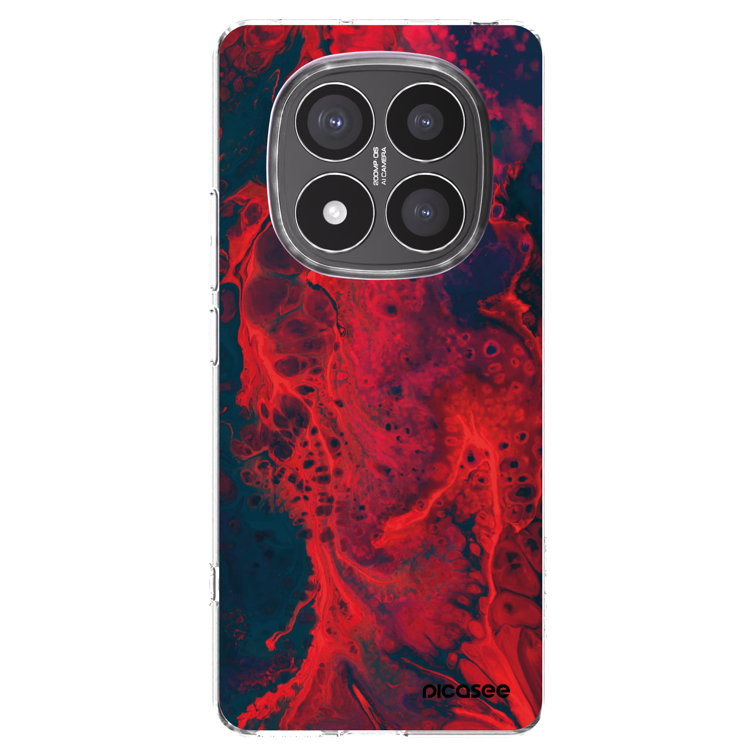Picasee silikonowe przeźroczyste etui na Xiaomi Redmi Note 14 Pro+ 5G - Organic red