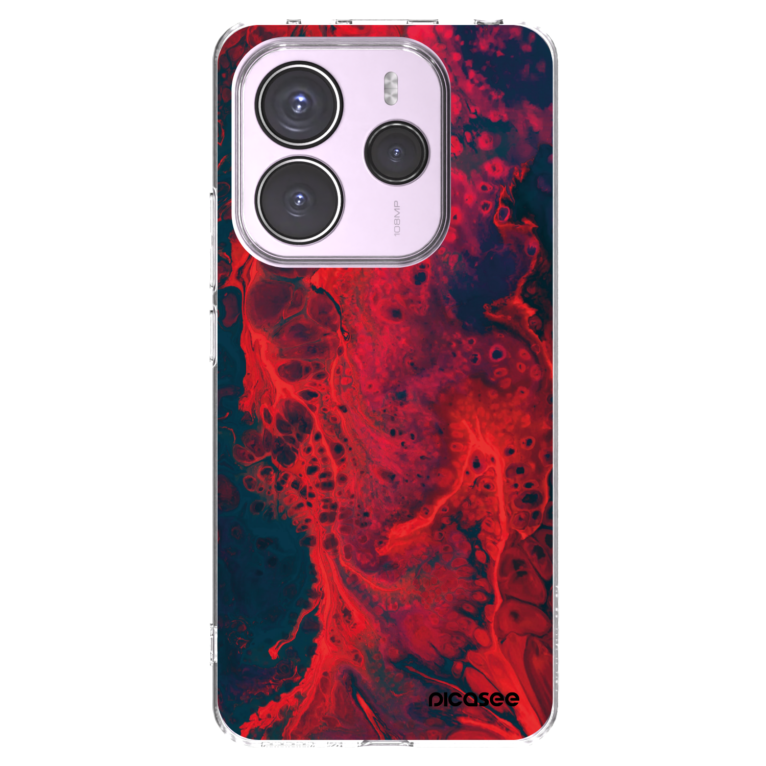 Picasee silikonowe przeźroczyste etui na Xiaomi Redmi Note 14 5G - Organic red