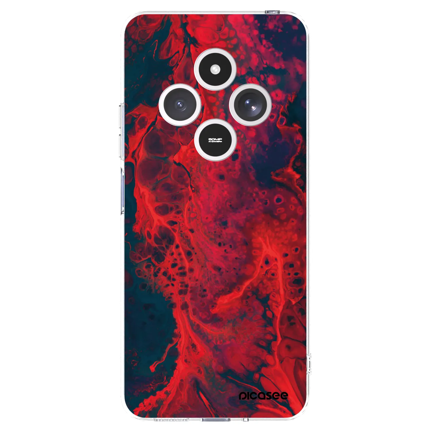 Picasee silikonowe przeźroczyste etui na Xiaomi Redmi 14C - Organic red