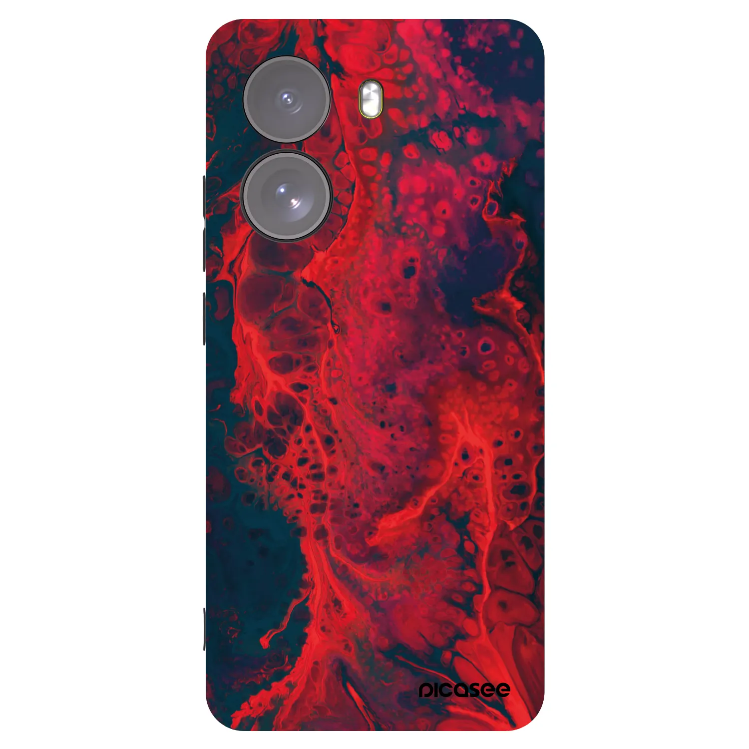 Picasee silikonowe czarne etui na Xiaomi Poco X7 - Organic red