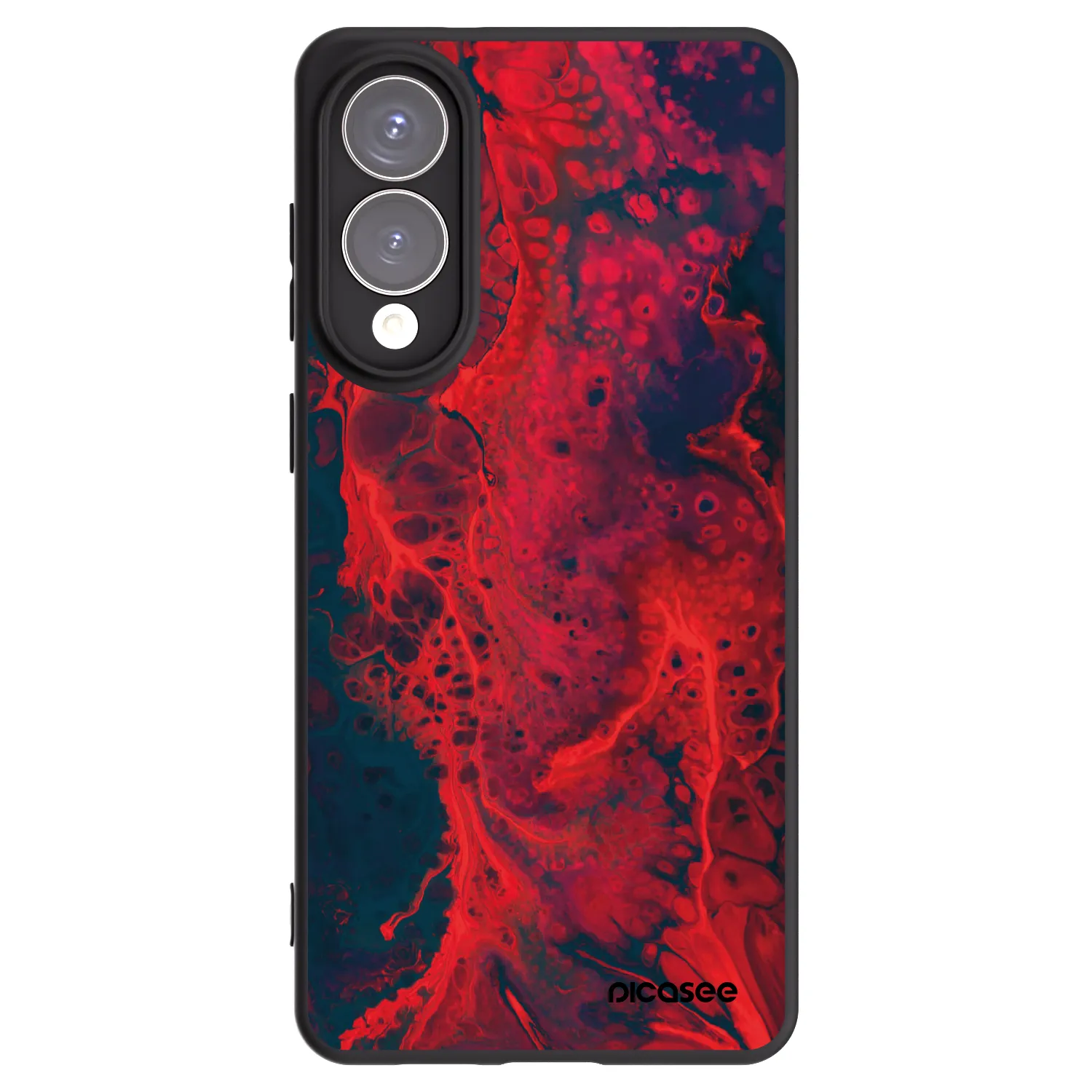 Picasee silikonowe czarne etui na Samsung Galaxy S25 Edge 5G - Organic red