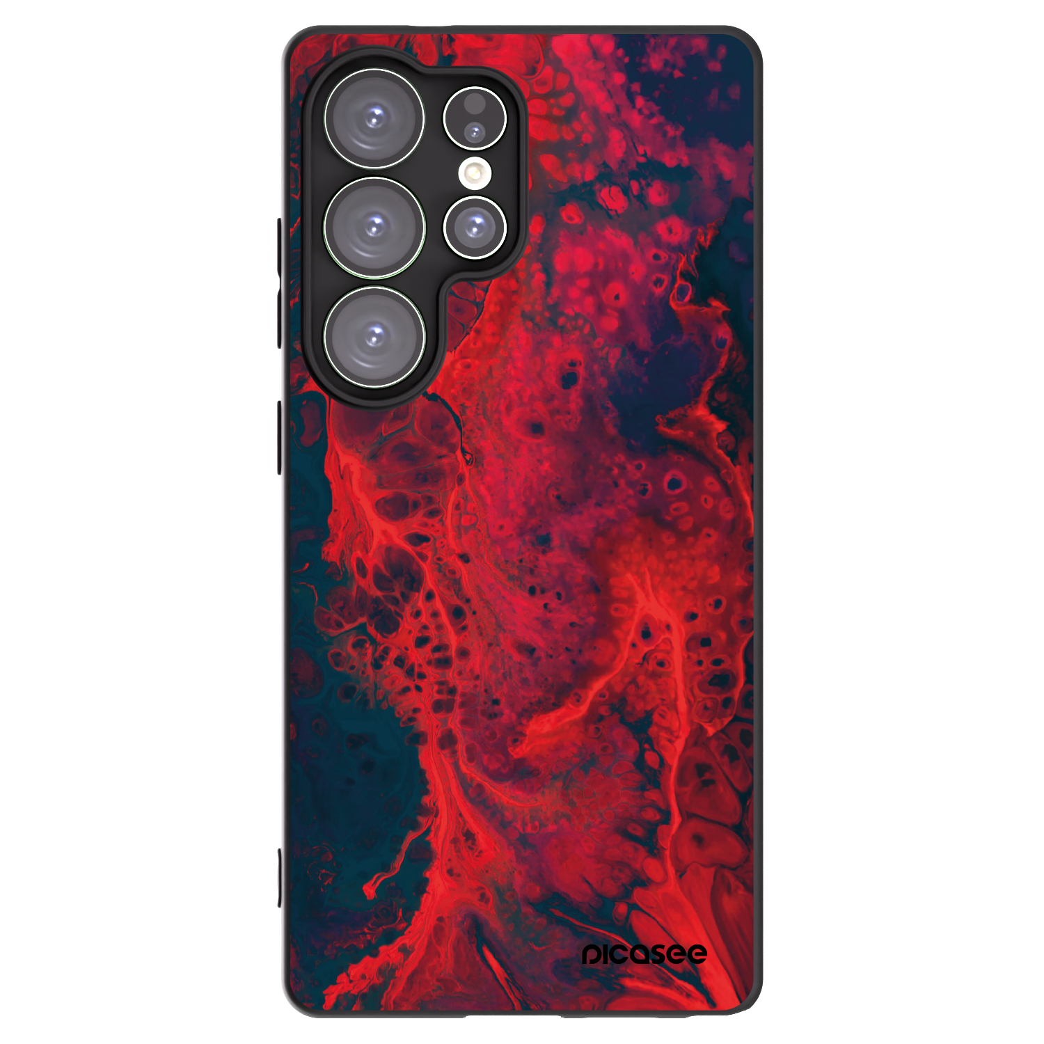 Picasee silikonowe czarne etui na Samsung Galaxy S25 Ultra 5G - Organic red