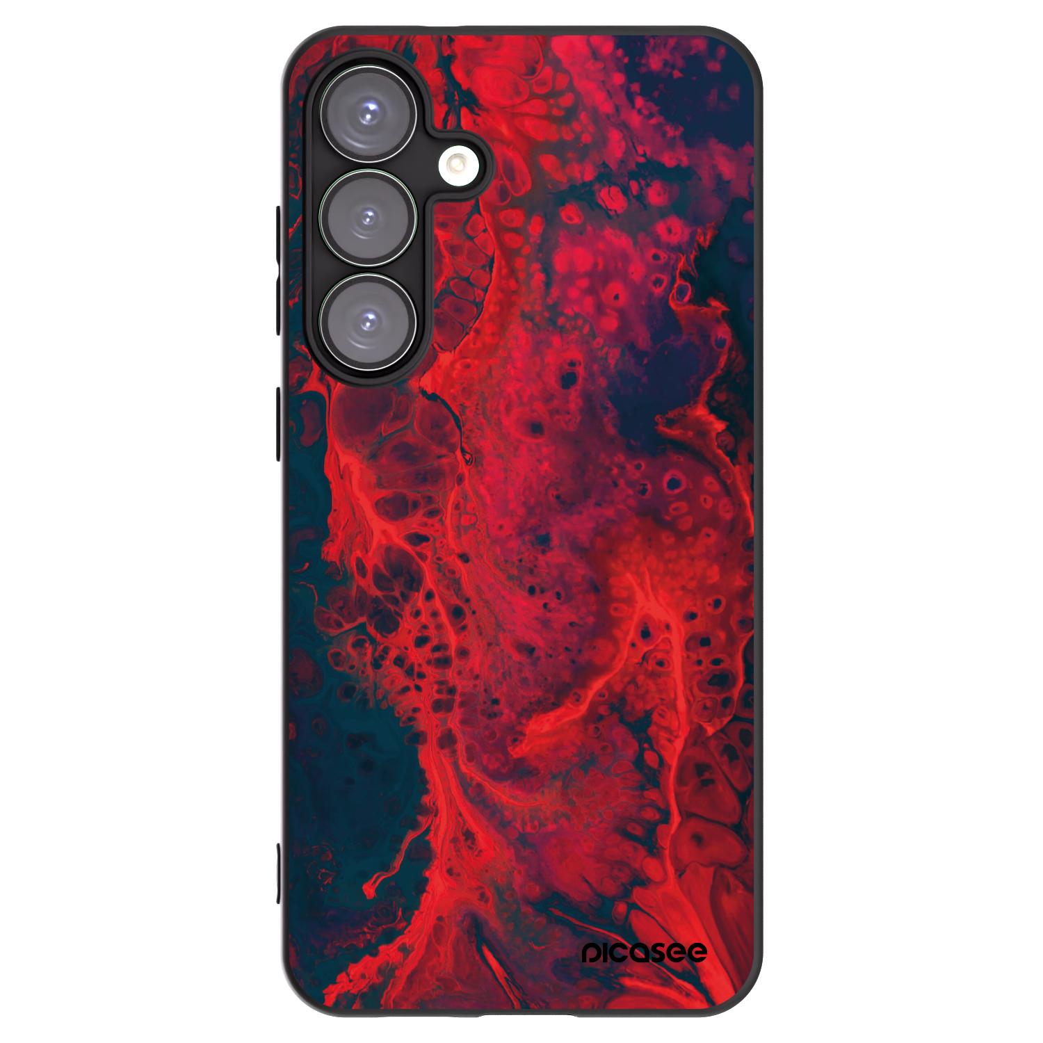 Picasee silikonowe czarne etui na Samsung Galaxy S25+ 5G - Organic red