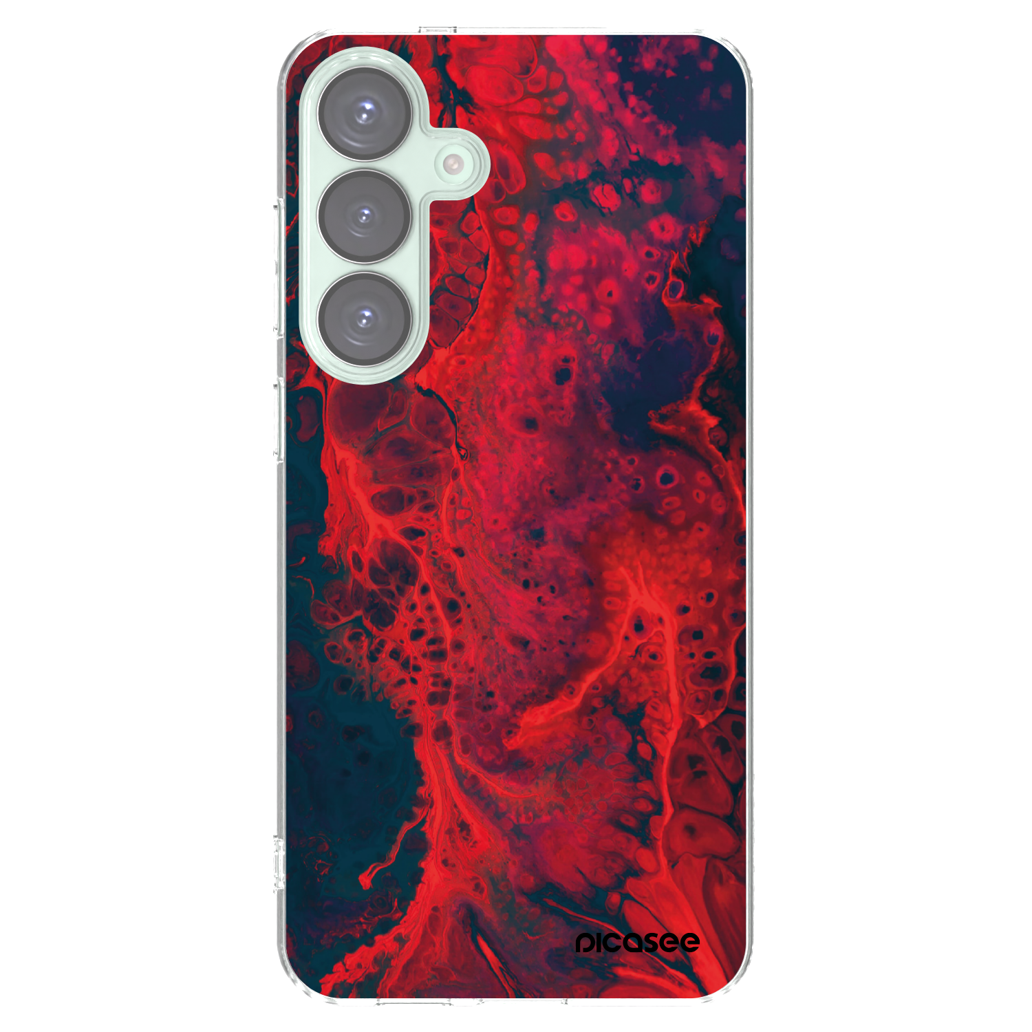 Picasee silikonowe przeźroczyste etui na Samsung Galaxy S25+ 5G - Organic red