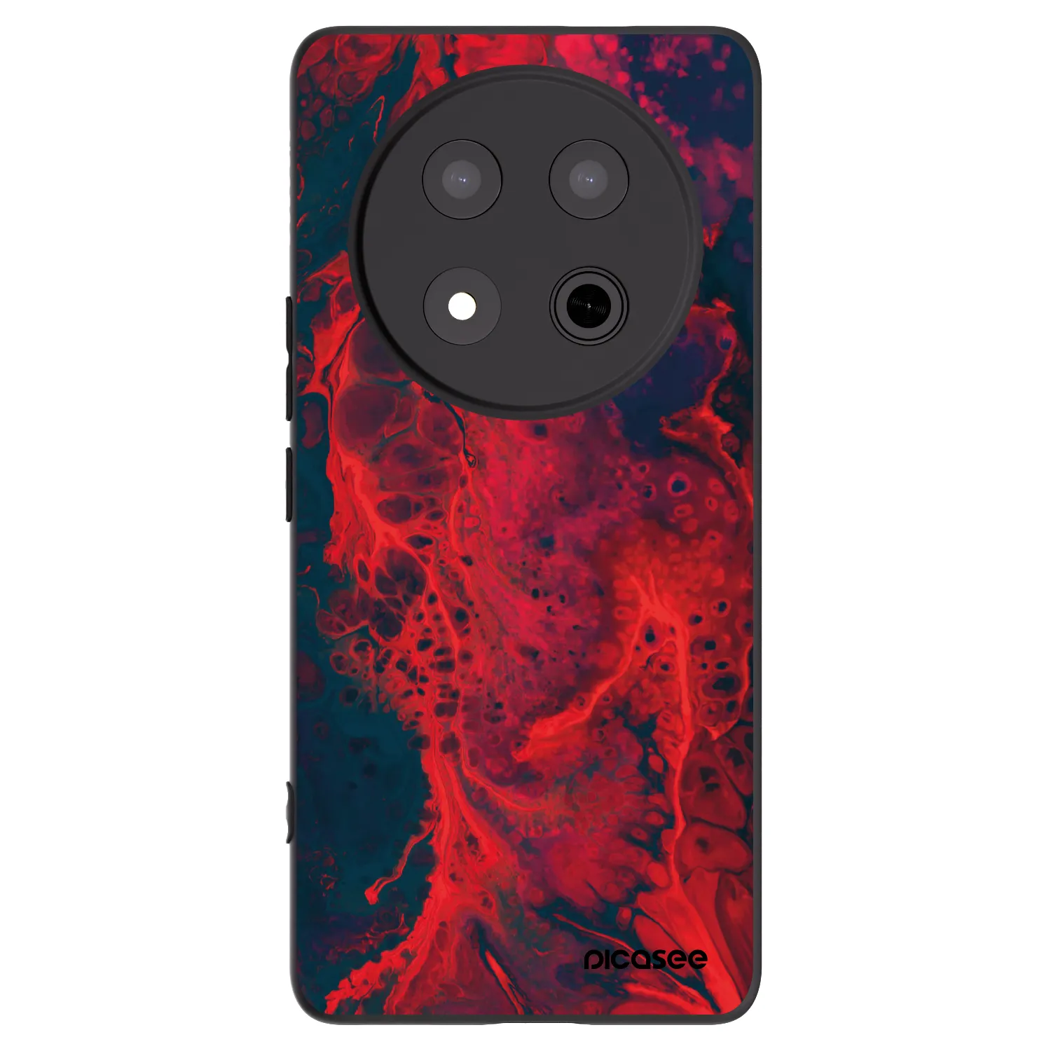 Picasee silikonowe czarne etui na Honor Magic7 Lite 5G - Organic red