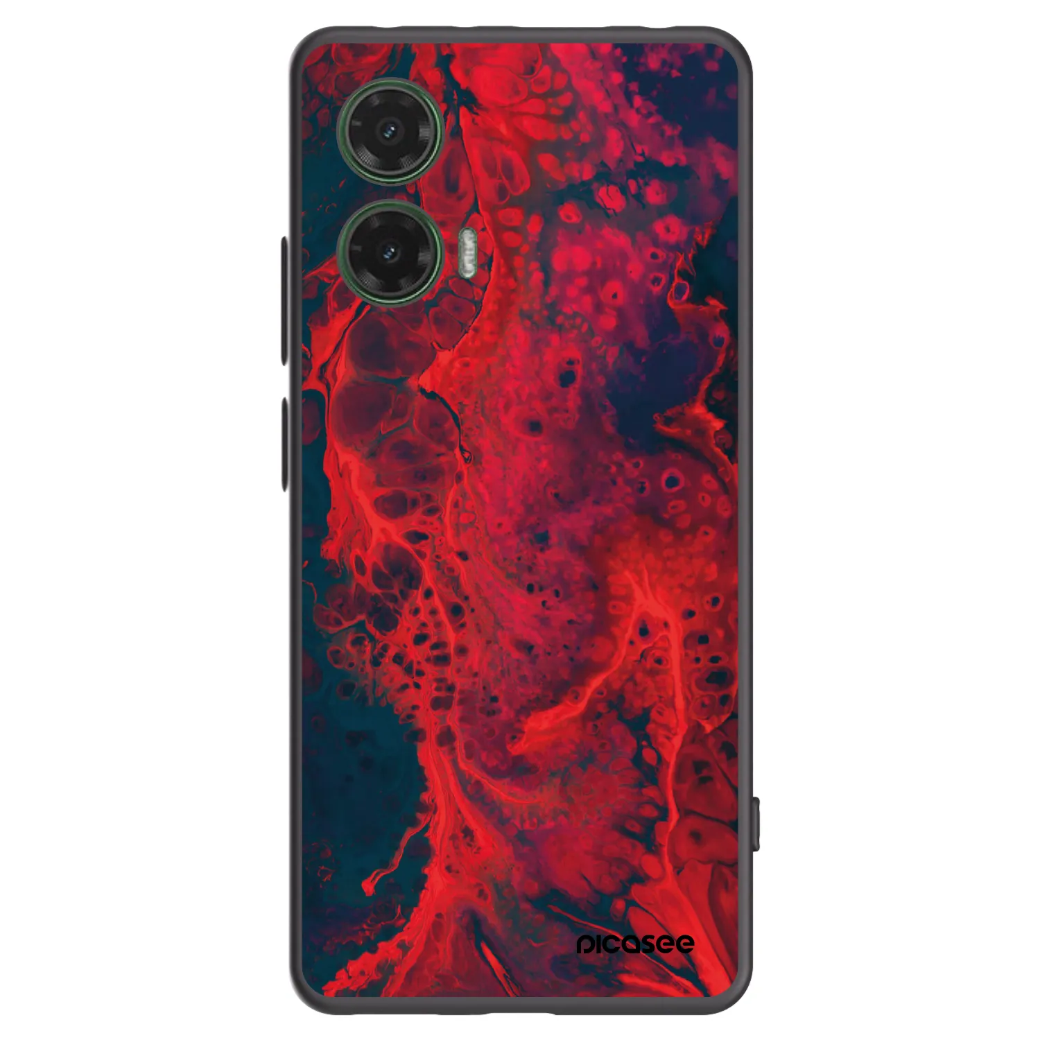 Picasee silikonowe czarne etui na Motorola Moto G35 5G - Organic red