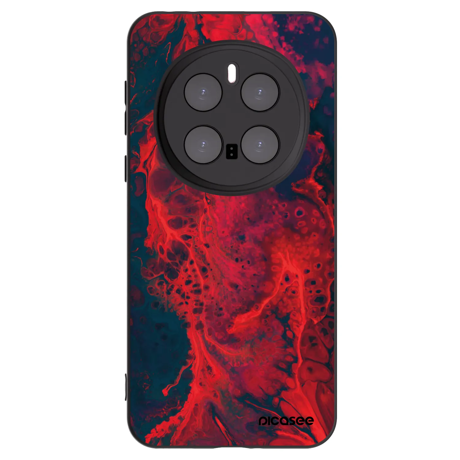 Picasee silikonowe czarne etui na Honor Magic7 Pro 5G - Organic red