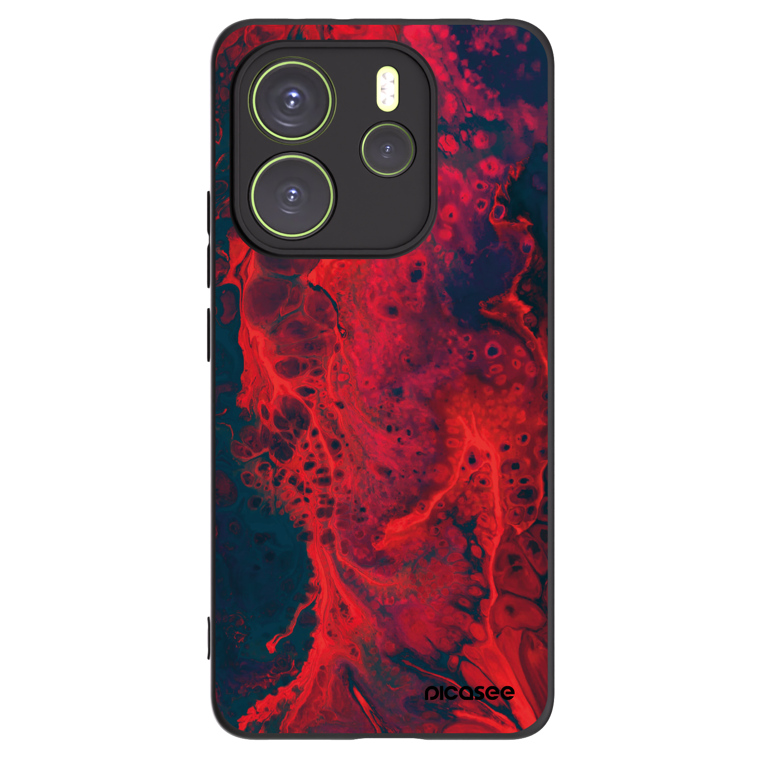 Picasee silikonowe czarne etui na Xiaomi Redmi Note 14 4G - Organic red