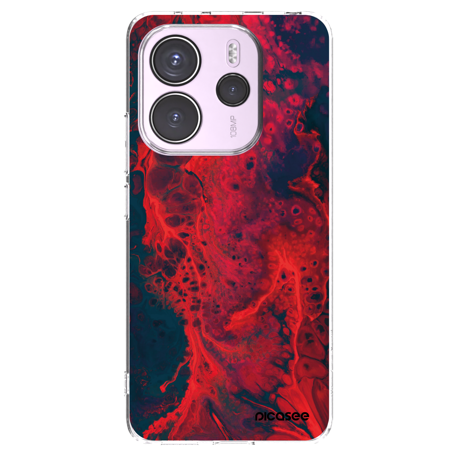 Picasee silikonowe przeźroczyste etui na Xiaomi Redmi Note 14 4G - Organic red