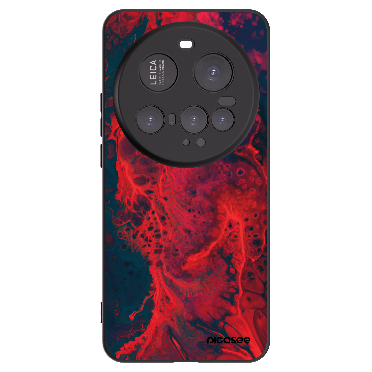 Picasee silikonowe czarne etui na Xiaomi 15 Ultra - Organic red