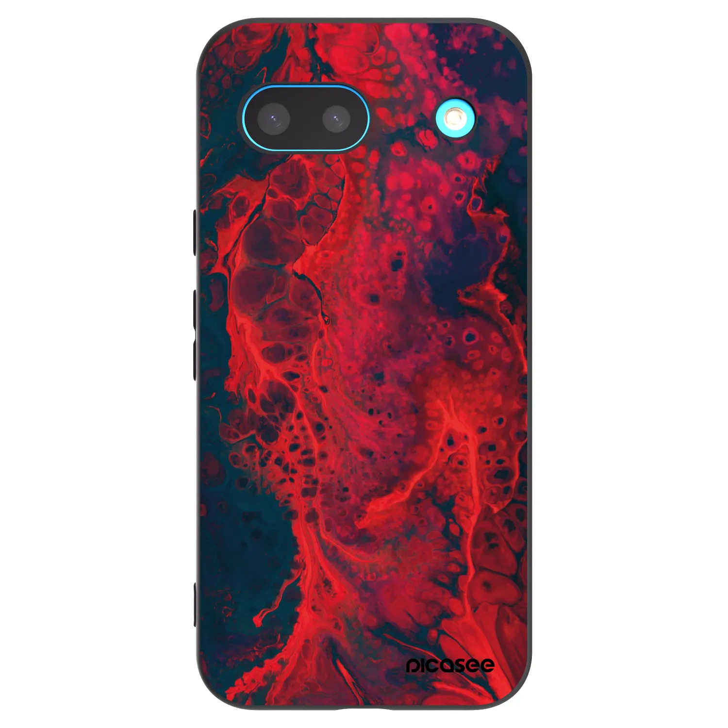 Picasee silikonowe czarne etui na Google Pixel 8a - Organic red