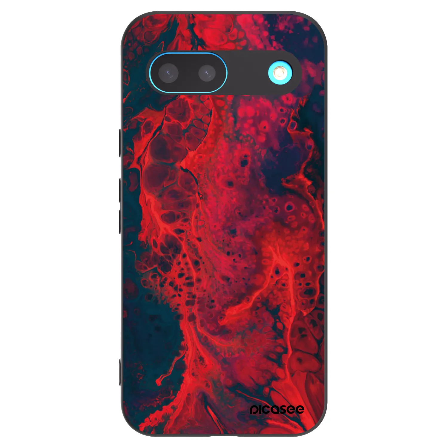 Picasee silikonowe czarne etui na Google Pixel 8 - Organic red