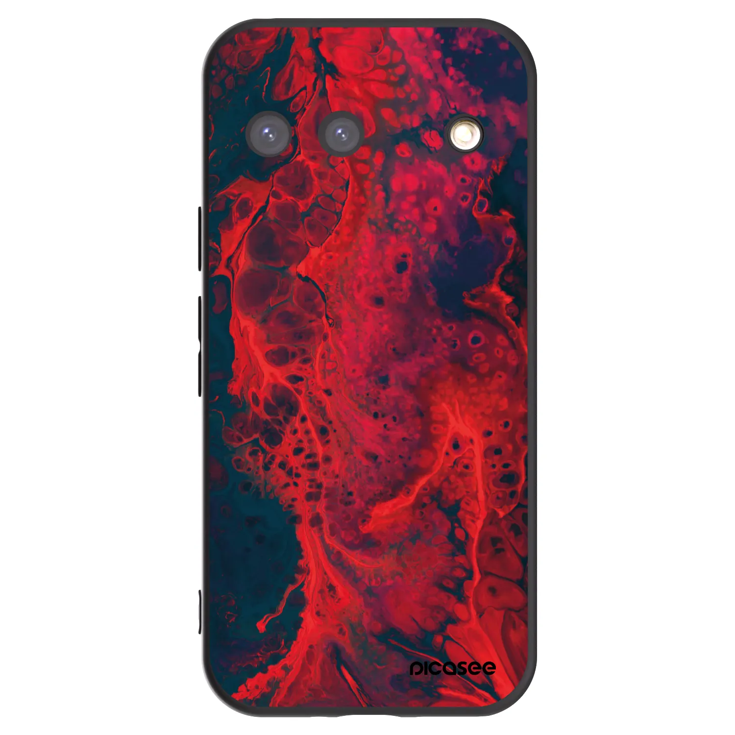 Picasee silikonowe czarne etui na Google Pixel 9 - Organic red