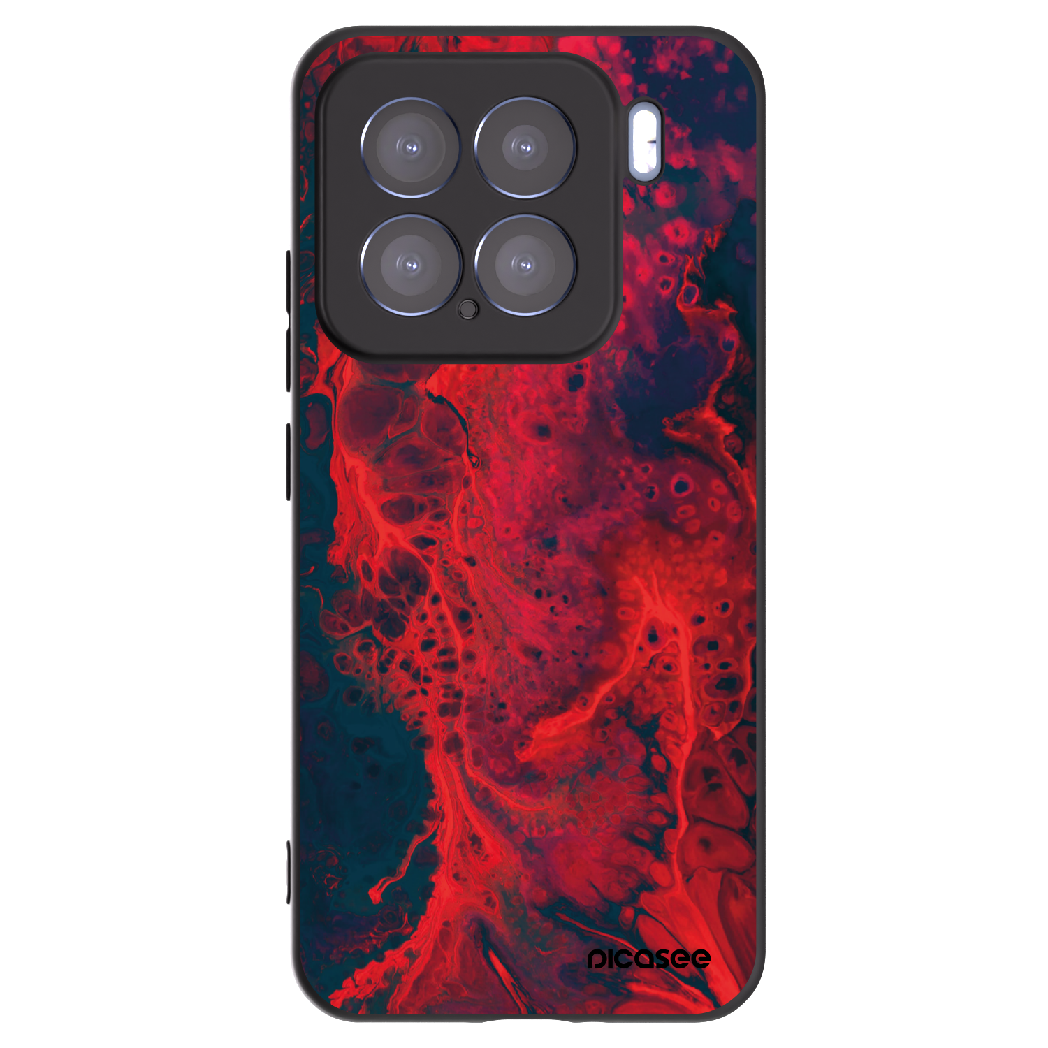 Picasee silikonowe czarne etui na Xiaomi 15 - Organic red