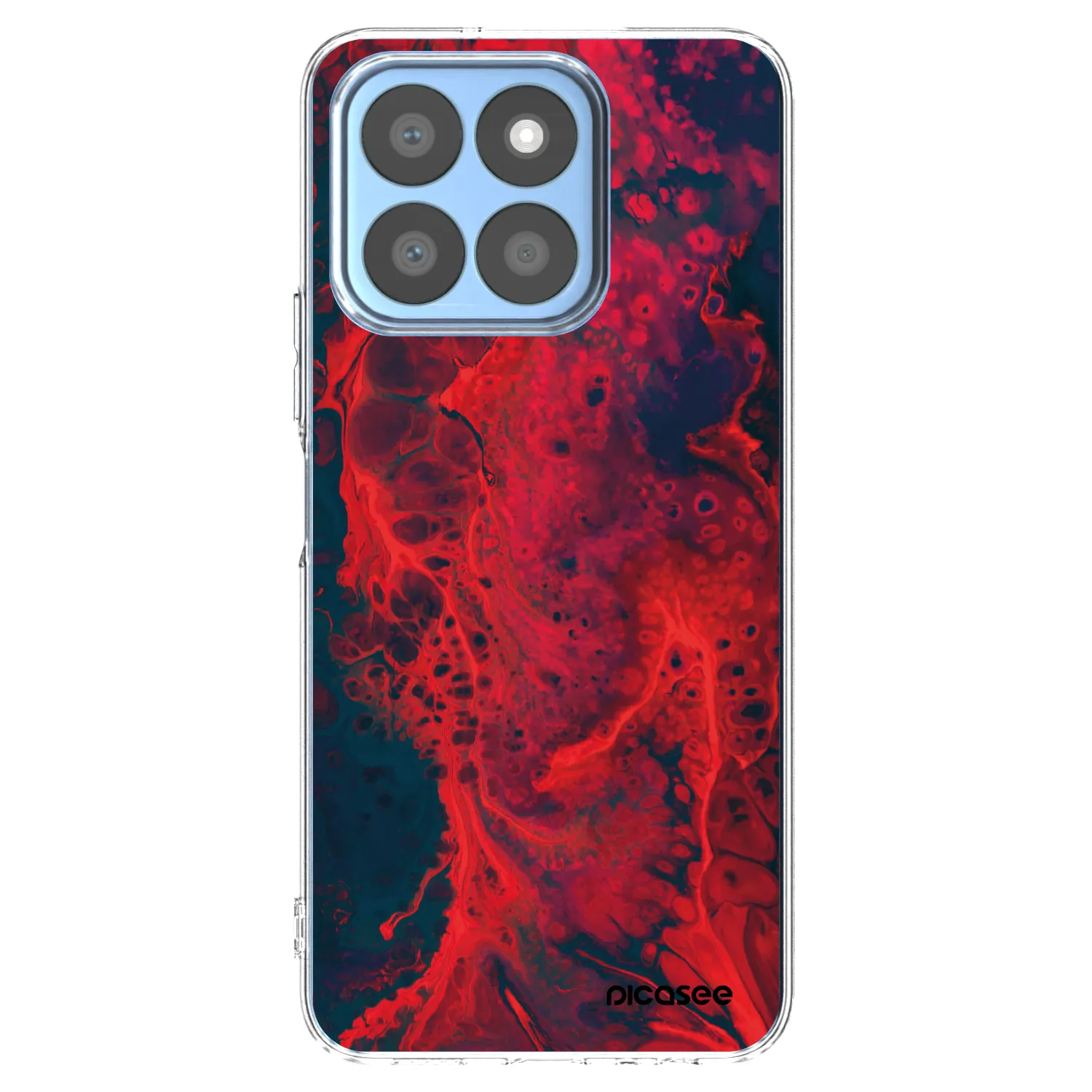 Picasee silikonowe przeźroczyste etui na Honor X8c - Organic red