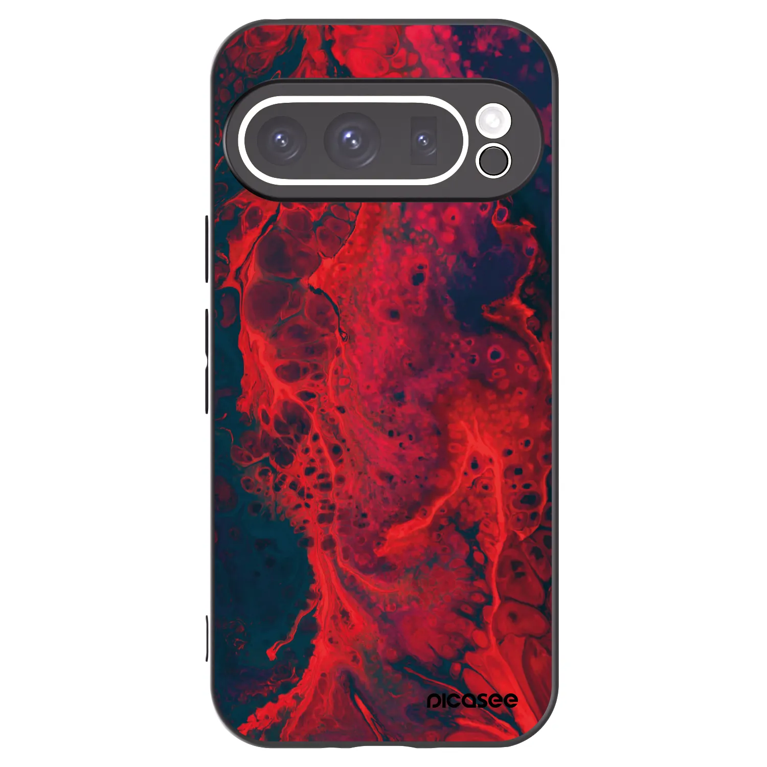 Picasee silikonowe czarne etui na Google Pixel 9 Pro - Organic red
