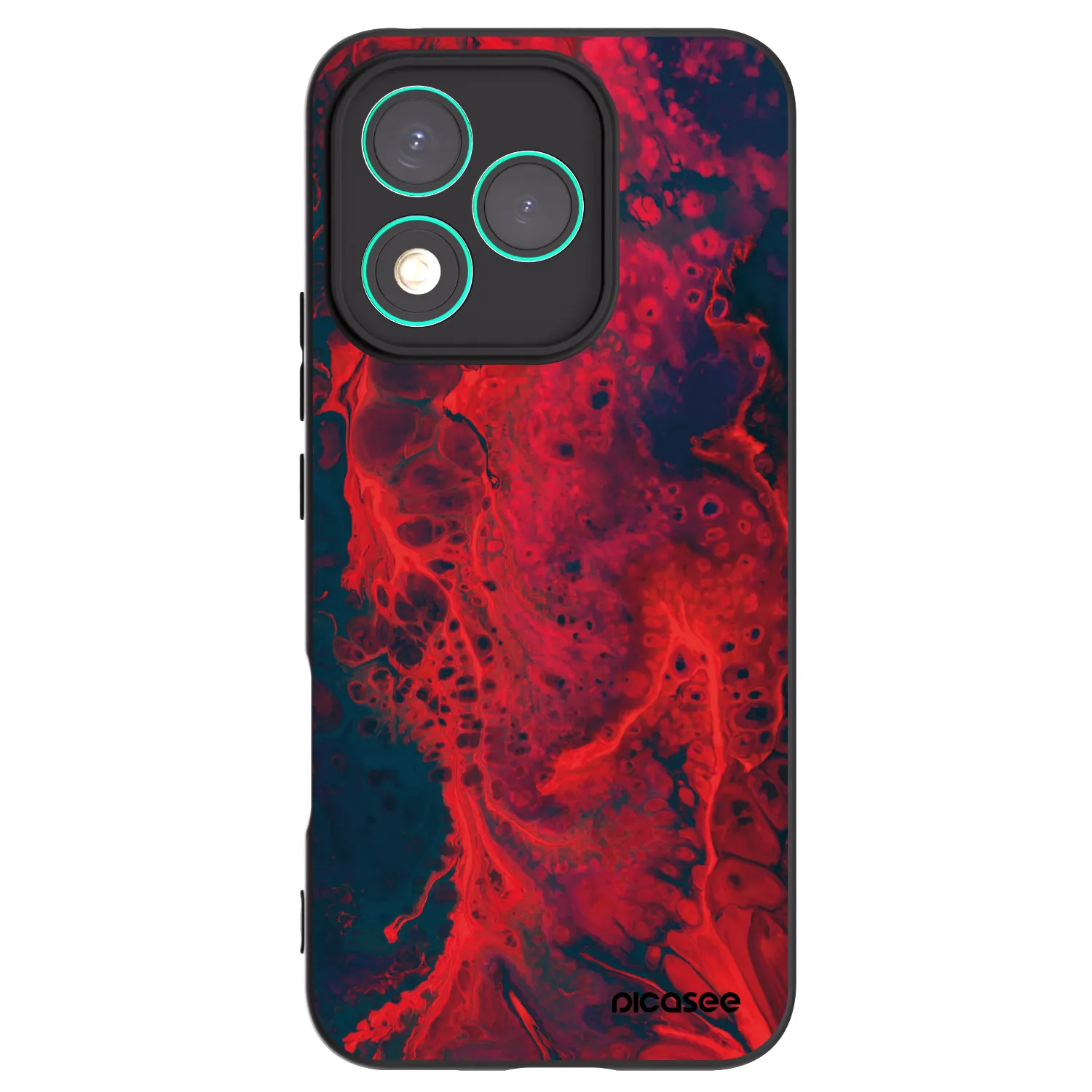 Picasee silikonowe czarne etui na Honor 400 Lite 5G - Organic red