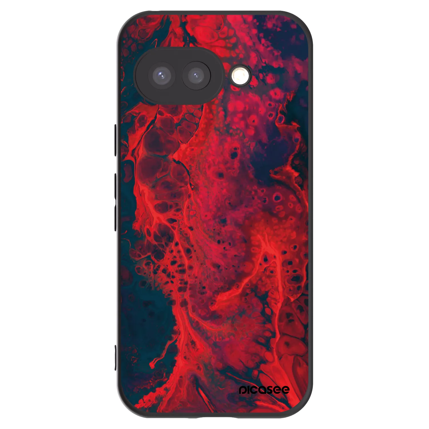 Picasee silikonowe czarne etui na Google Pixel 9a - Organic red