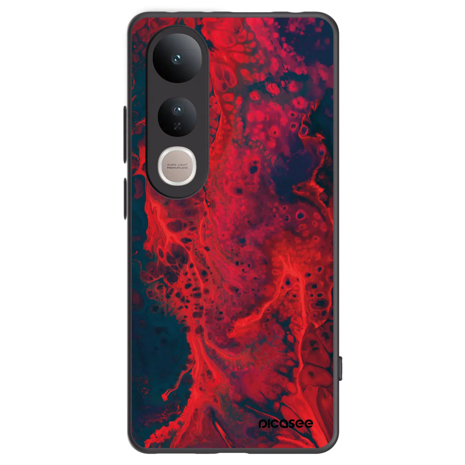 Picasee silikonowe czarne etui na Vivo V50 Lite 5G - Organic red