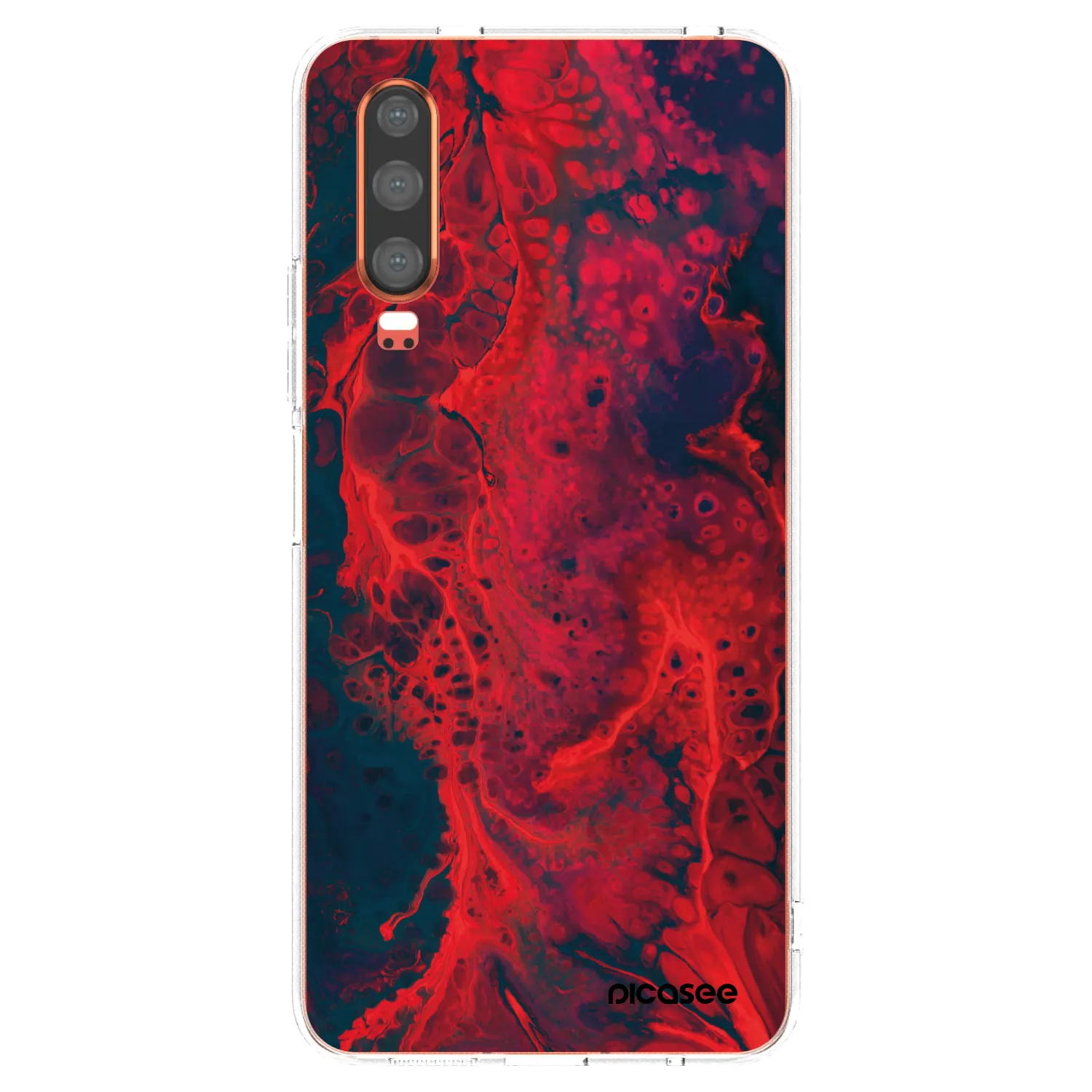 Picasee silikonowe przeźroczyste etui na Huawei P30 - Organic red