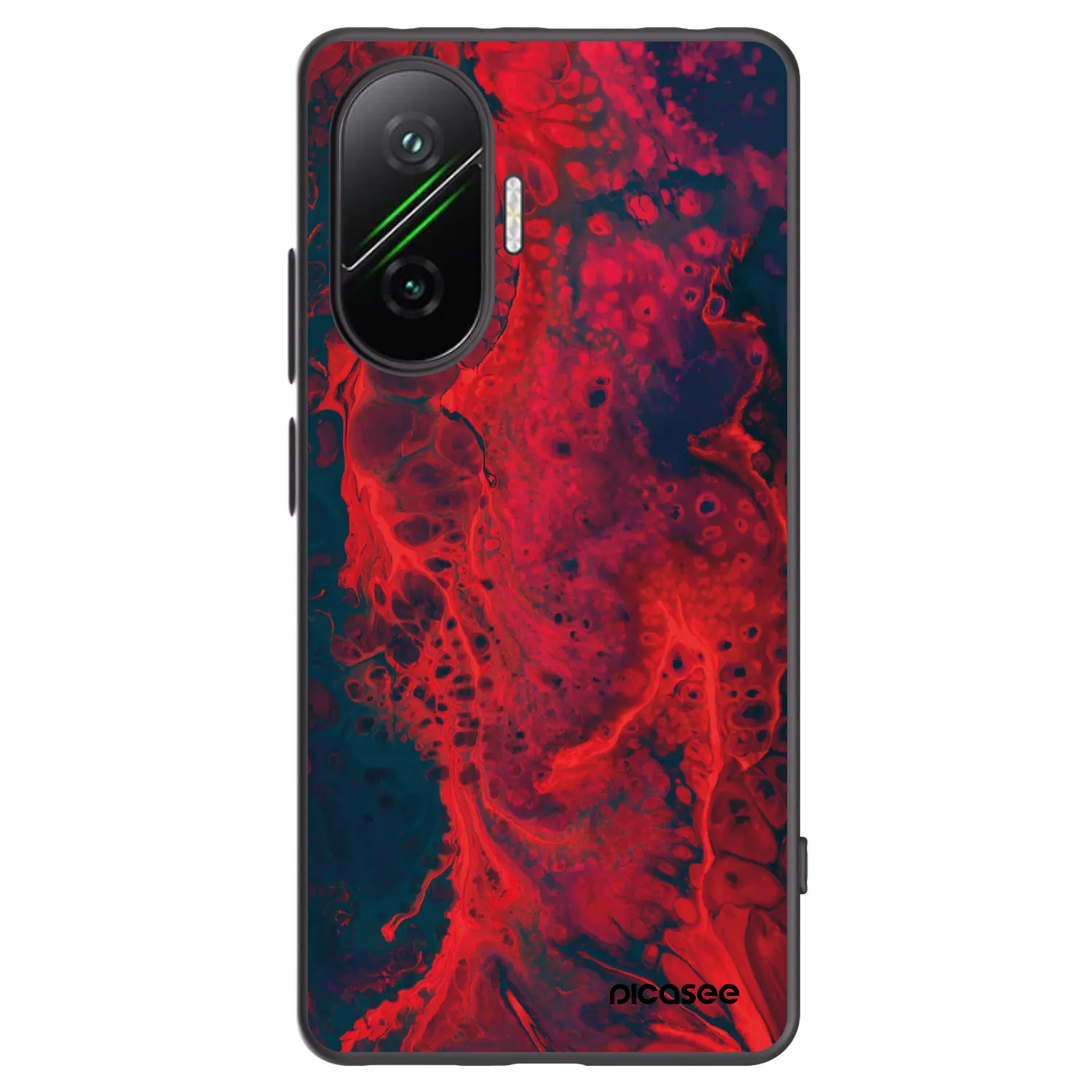 Picasee silikonowe czarne etui na Xiaomi Poco F7 5G - Organic red