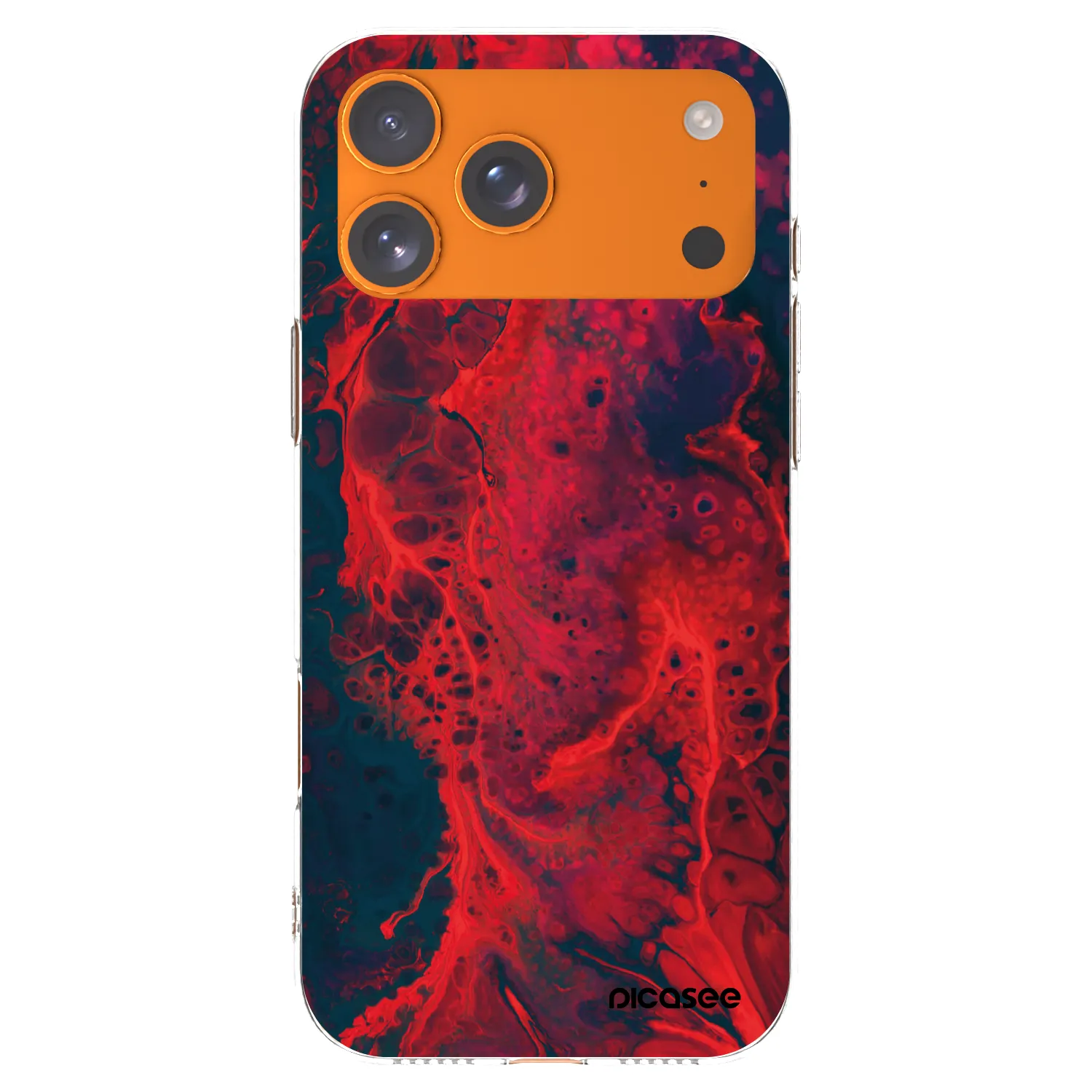 Picasee silikonowe przeźroczyste etui na Apple iPhone 17 Pro Max - Organic red