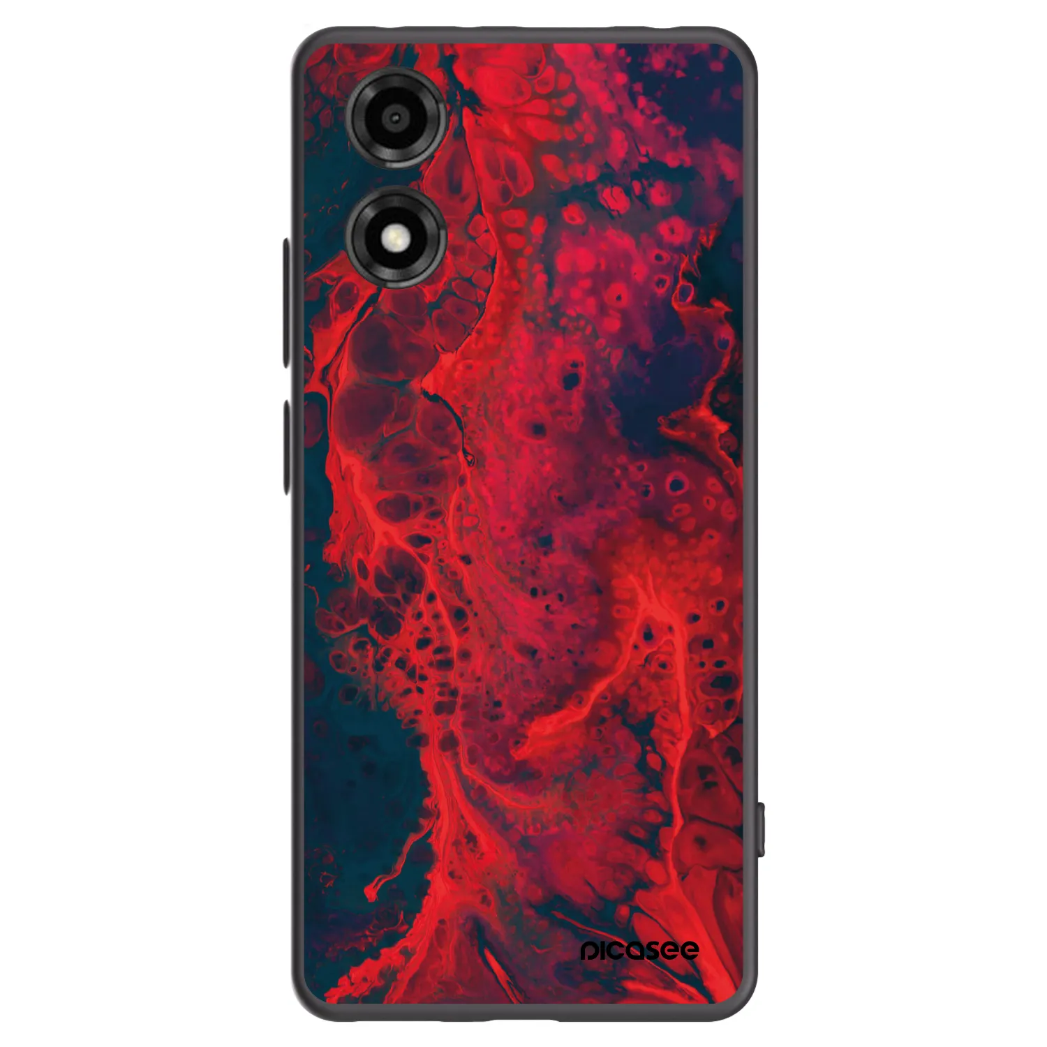 Picasee silikonowe czarne etui na Motorola Moto E14 - Organic red