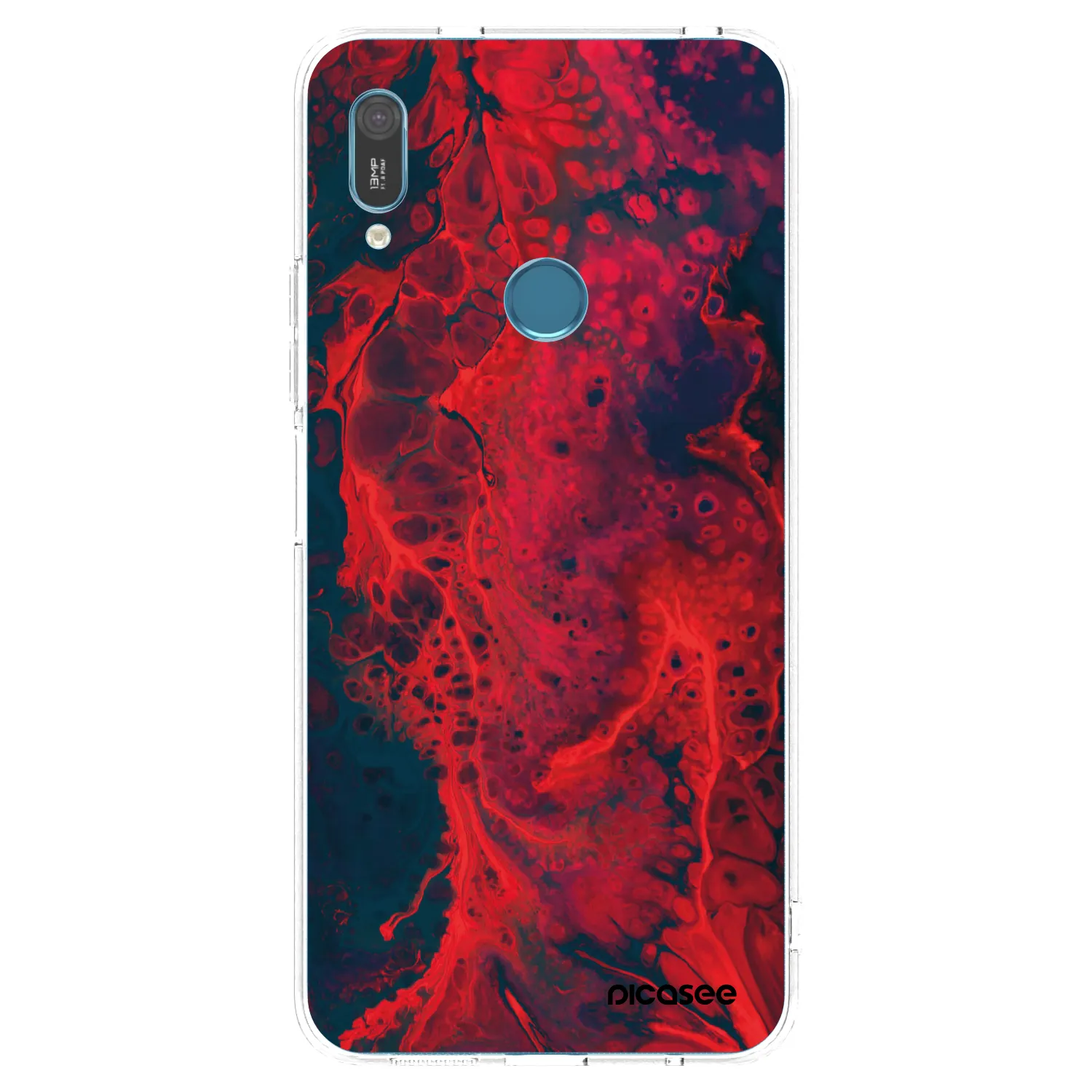 Picasee silikonowe przeźroczyste etui na Huawei Y6 2019 - Organic red