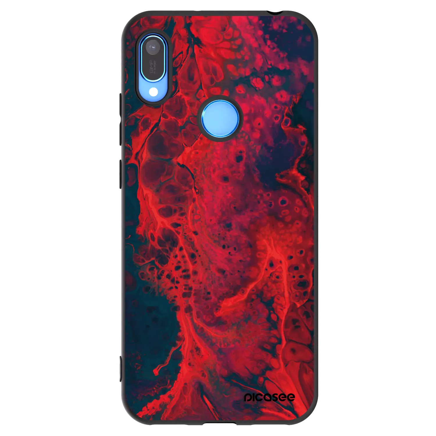 Picasee silikonowe czarne etui na Huawei Y6 2019 - Organic red