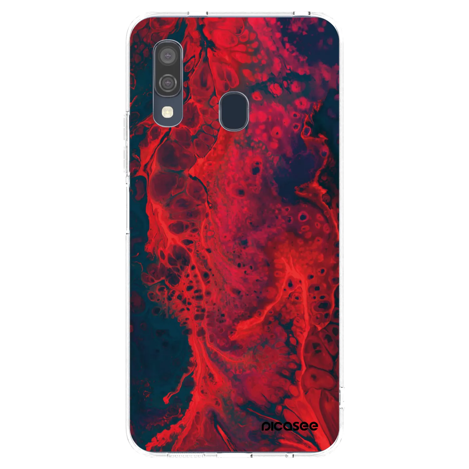 Picasee silikonowe przeźroczyste etui na Samsung Galaxy A40 A405F - Organic red