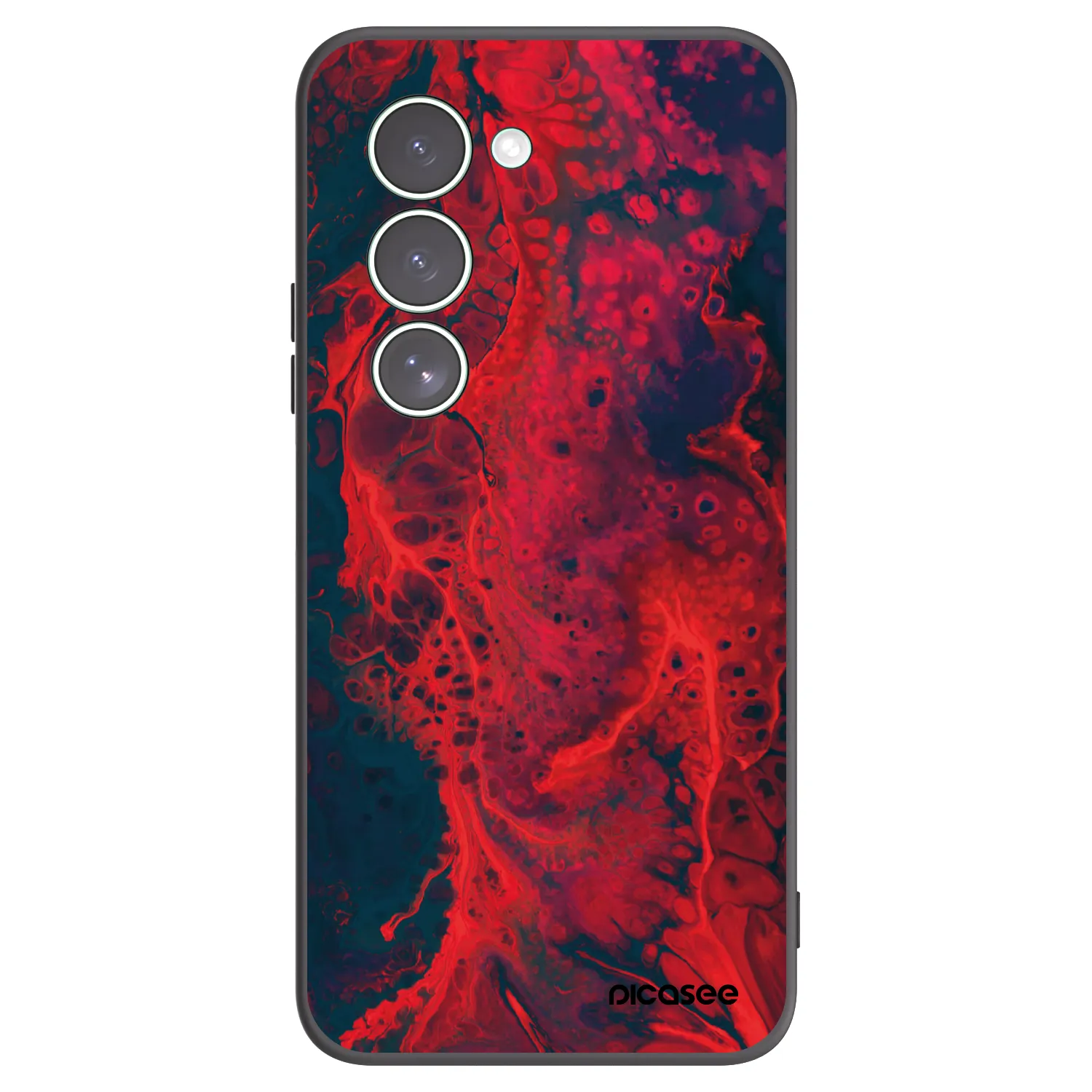 Picasee silikonowe czarne etui na Xiaomi Redmi 15 5G - Organic red