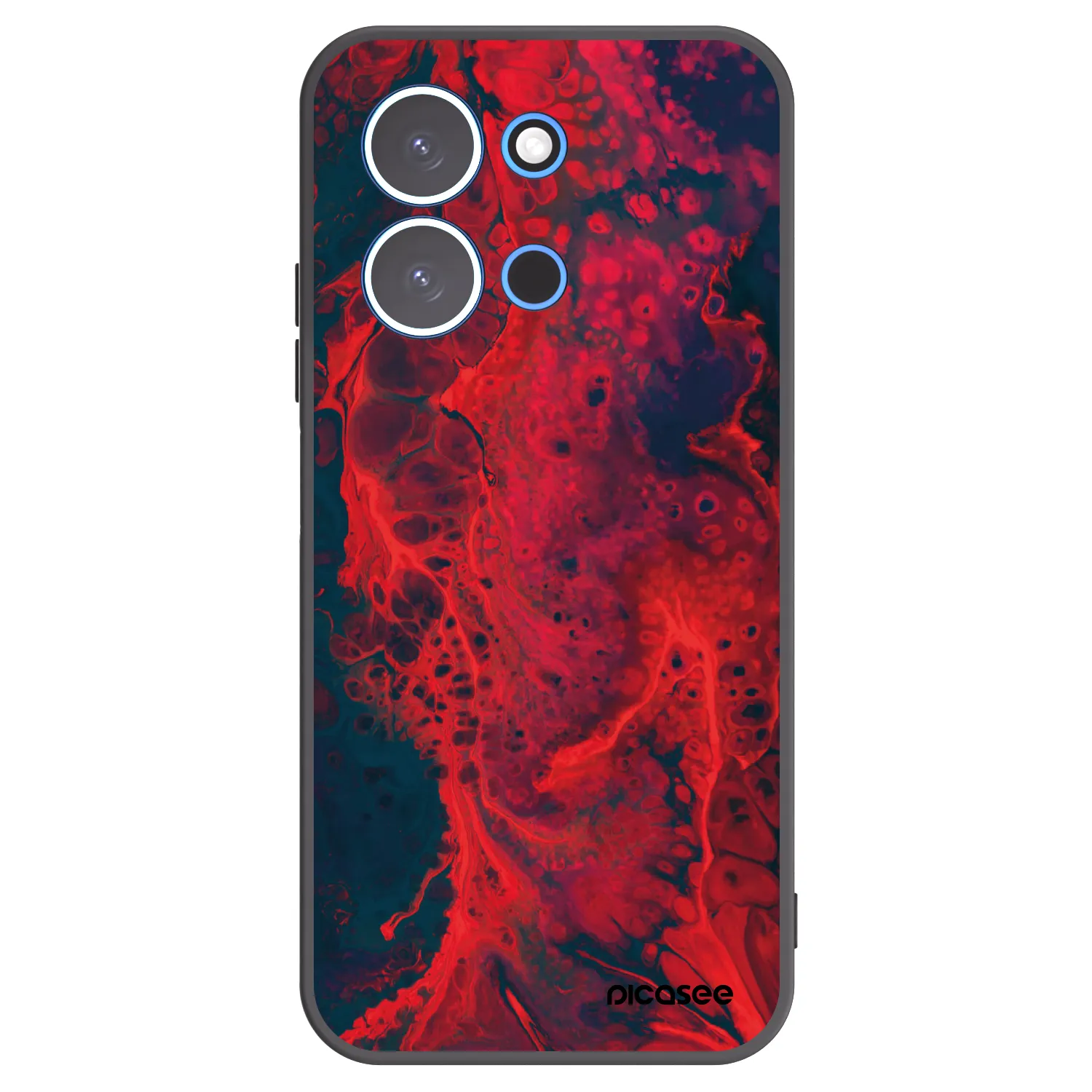 Picasee silikonowe czarne etui na Xiaomi Redmi 15C 4G - Organic red