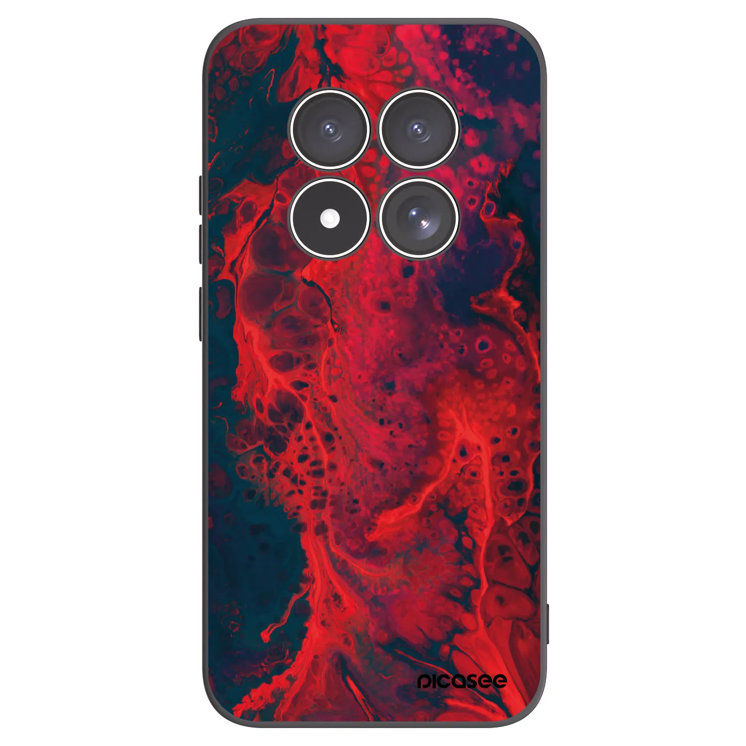 Picasee silikonowe czarne etui na Xiaomi Redmi Note 15 Pro 4G - Organic red
