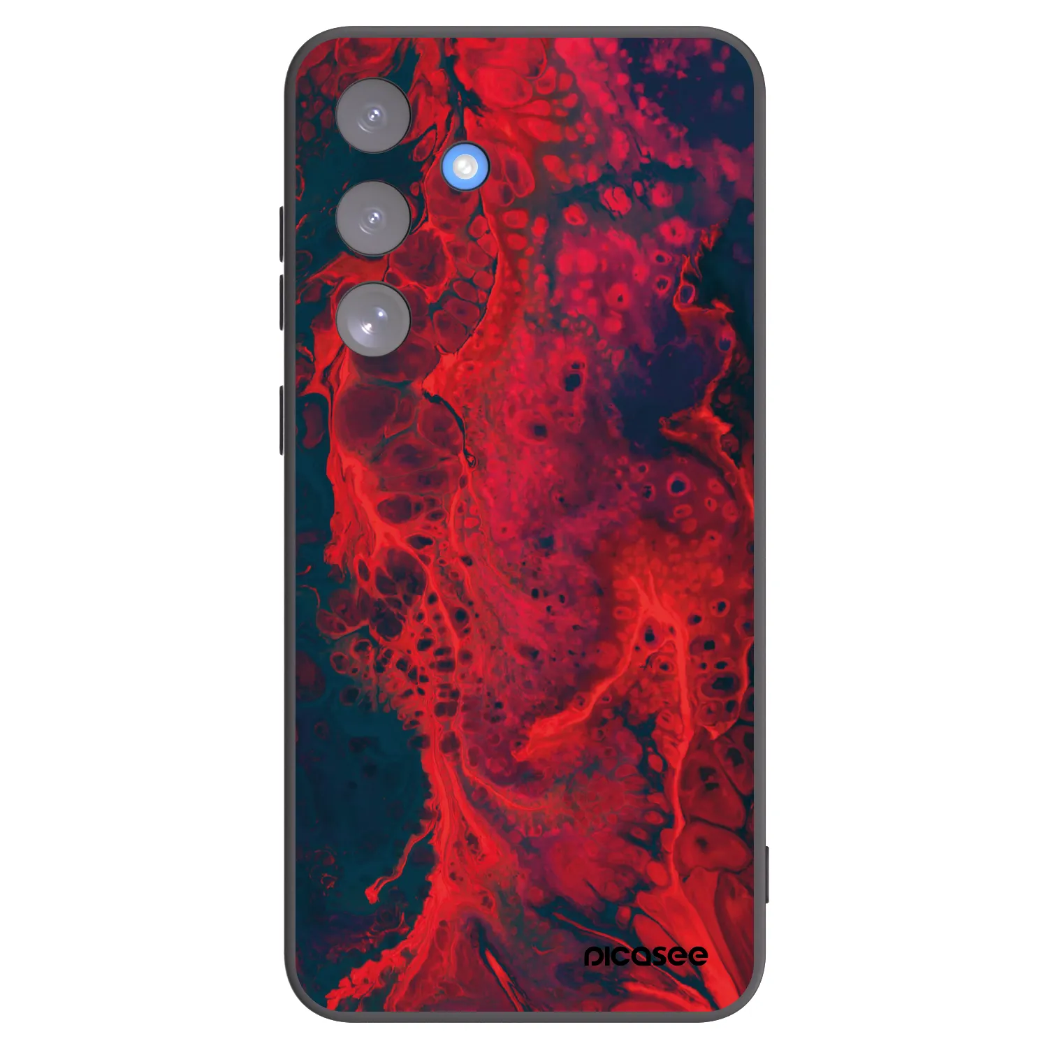 Picasee silikonowe czarne etui na Samsung Galaxy S25 FE 5G - Organic red