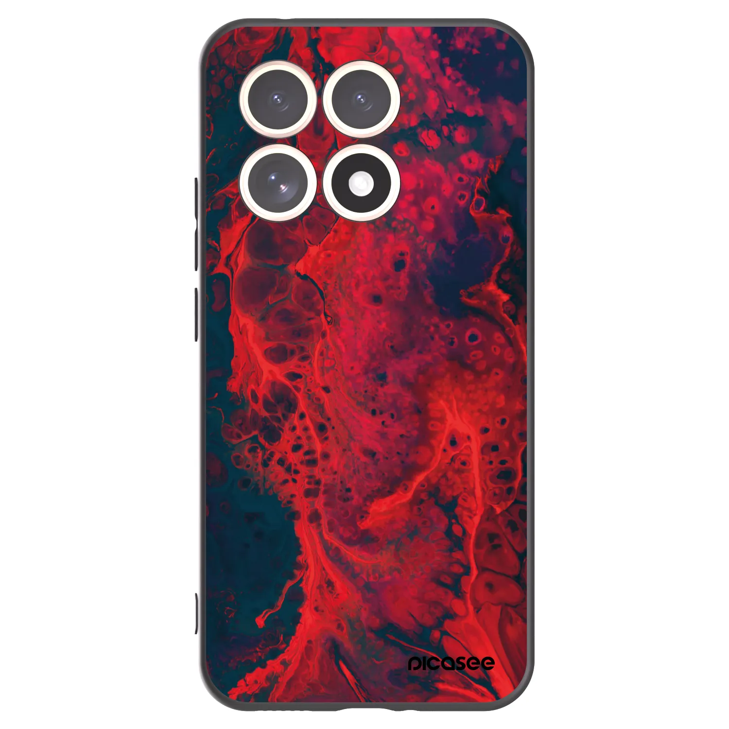 Picasee silikonowe czarne etui na Xiaomi 15T - Organic red