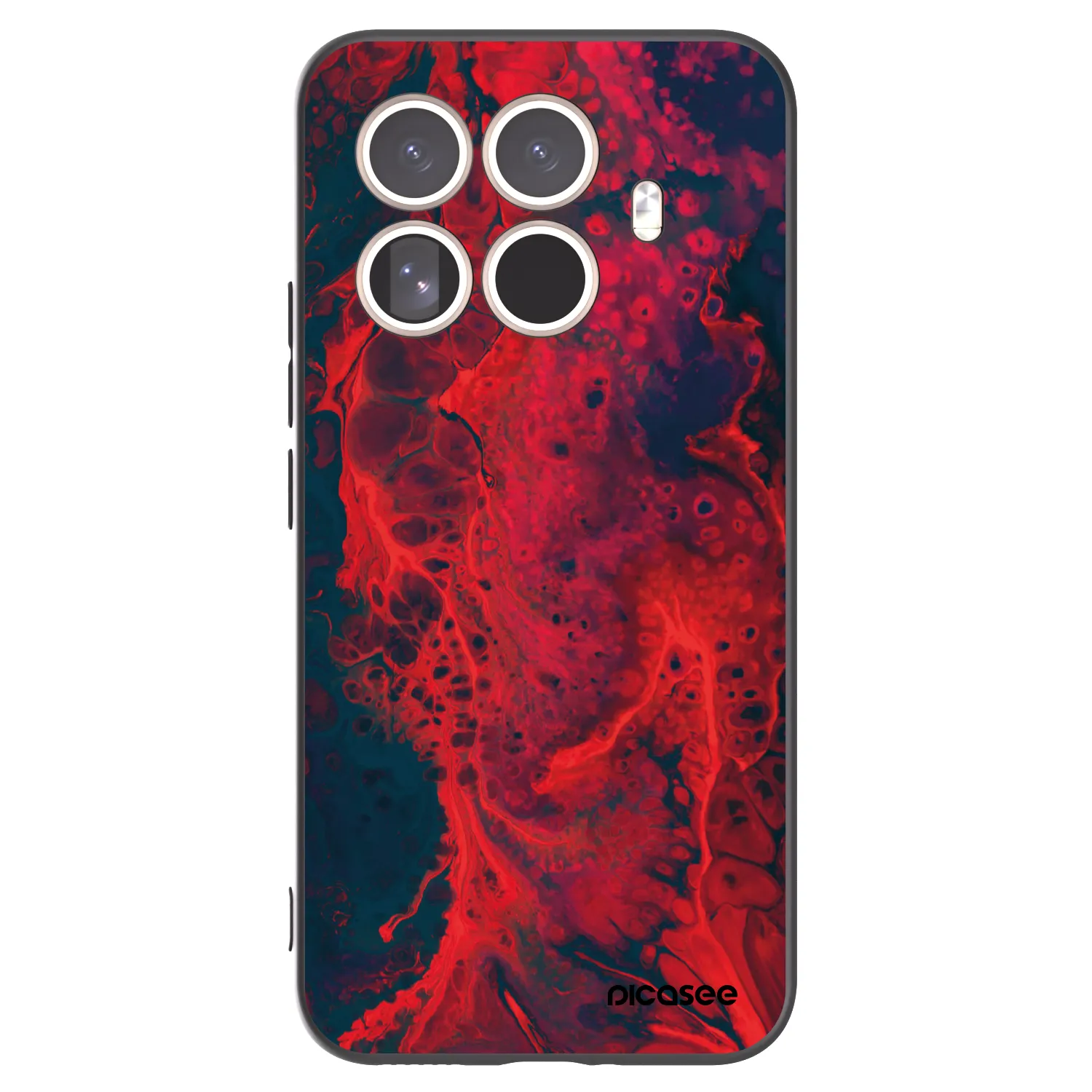 Picasee silikonowe czarne etui na Xiaomi 15T Pro - Organic red