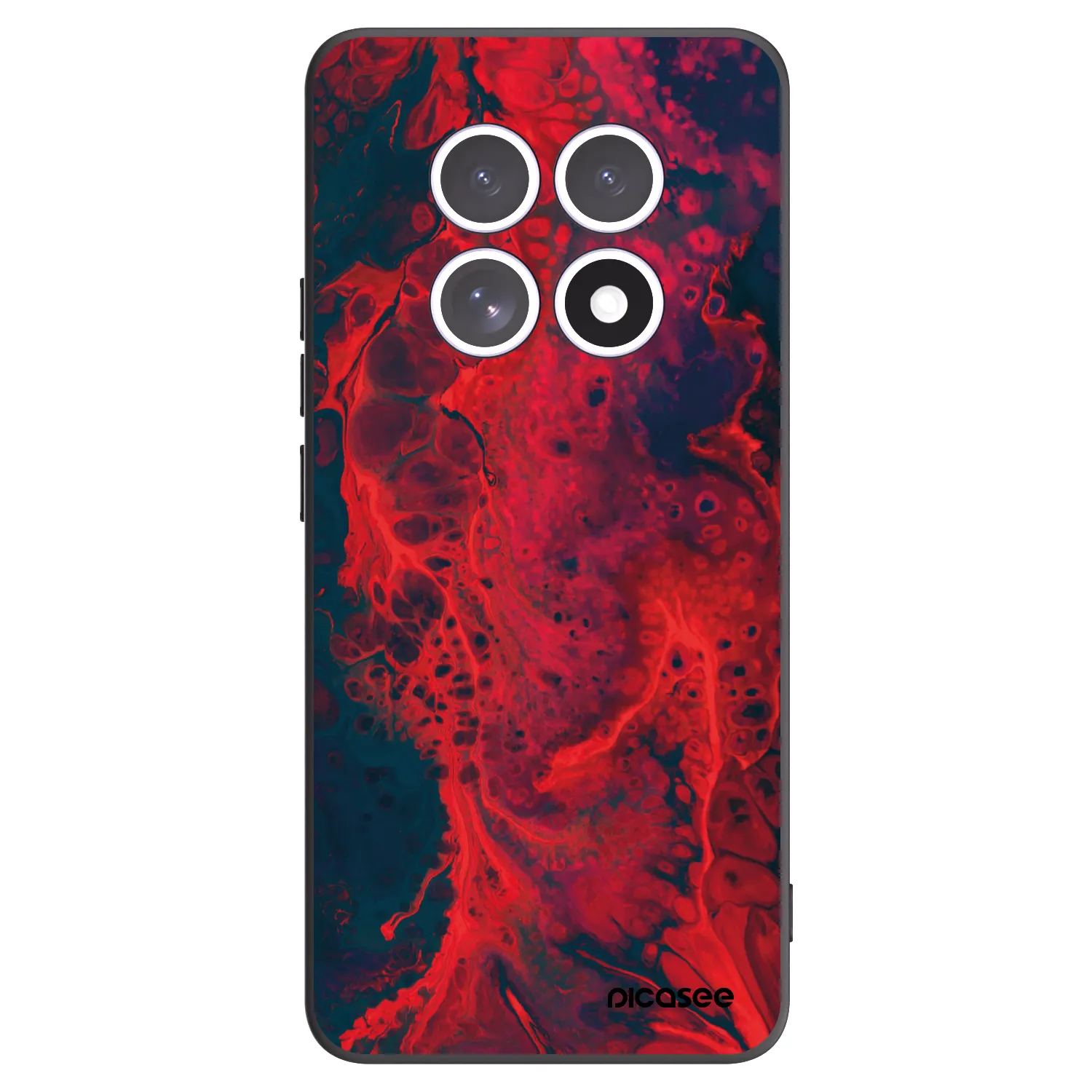 Picasee silikonowe czarne etui na Xiaomi Redmi Note 15 4G - Organic red