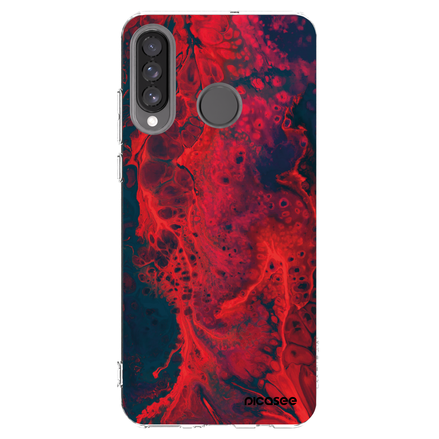 Picasee silikonowe przeźroczyste etui na Huawei P30 Lite - Organic red