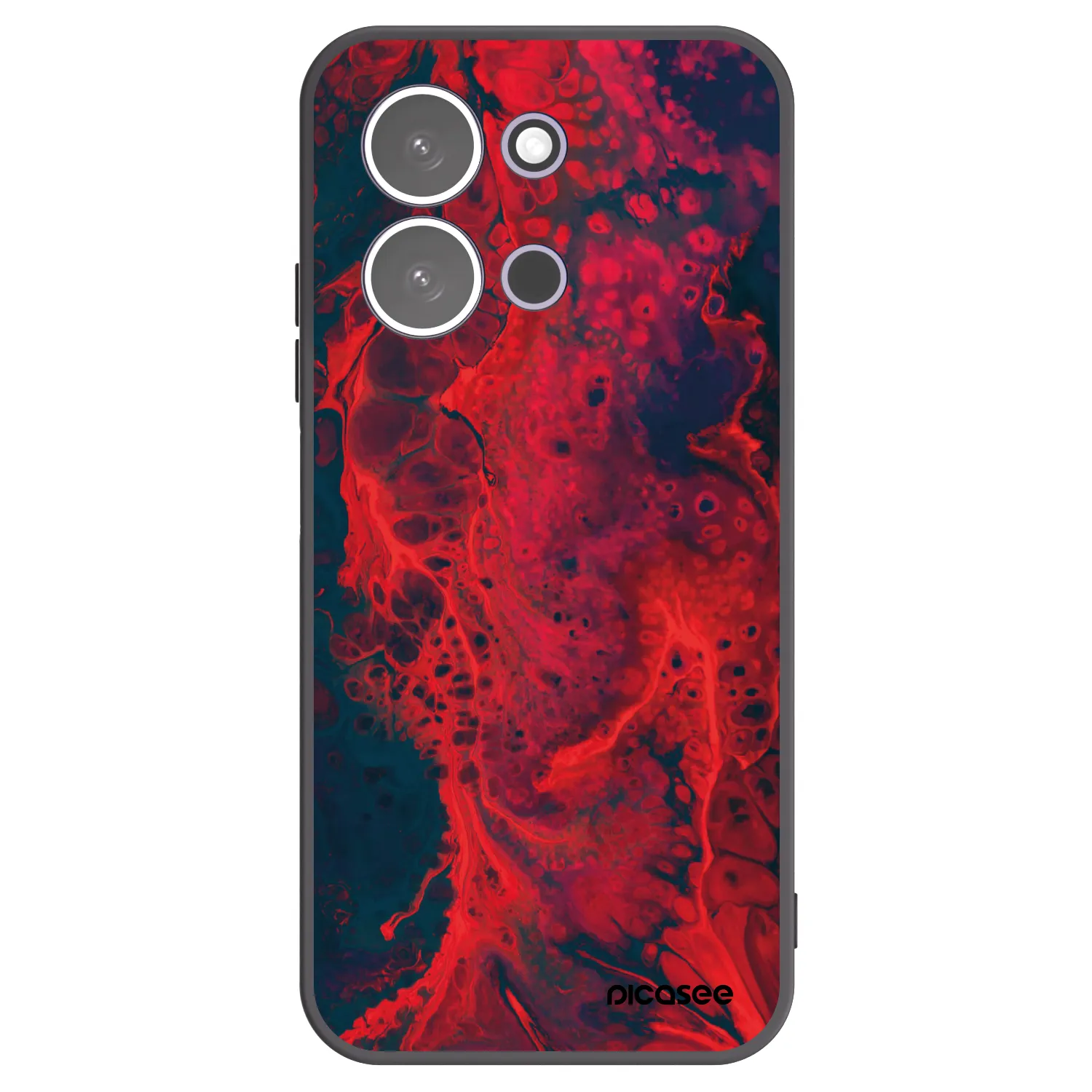Picasee silikonowe czarne etui na Xiaomi Redmi 15C 5G - Organic red