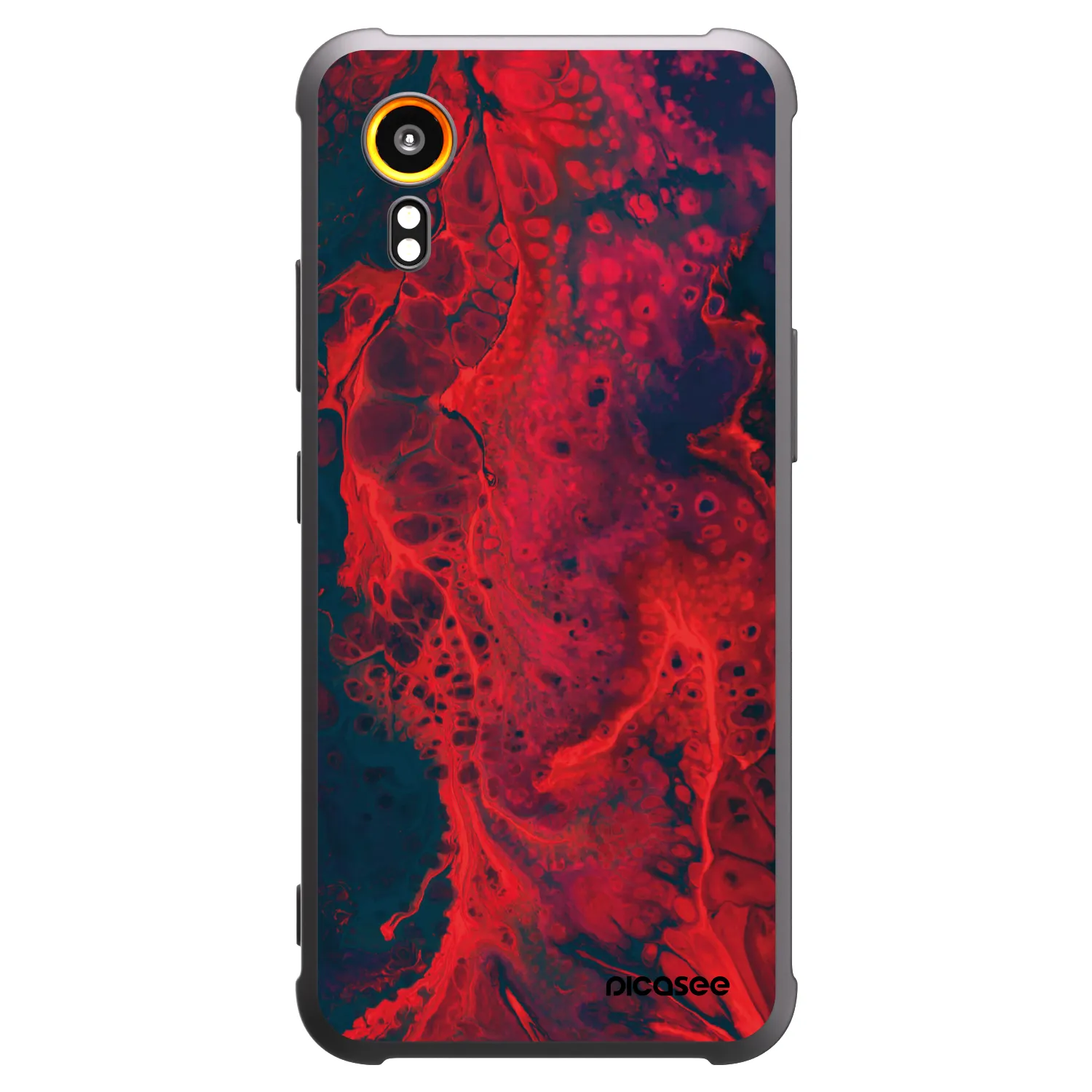 Picasee silikonowe czarne etui na Samsung Galaxy Xcover 7 - Organic red