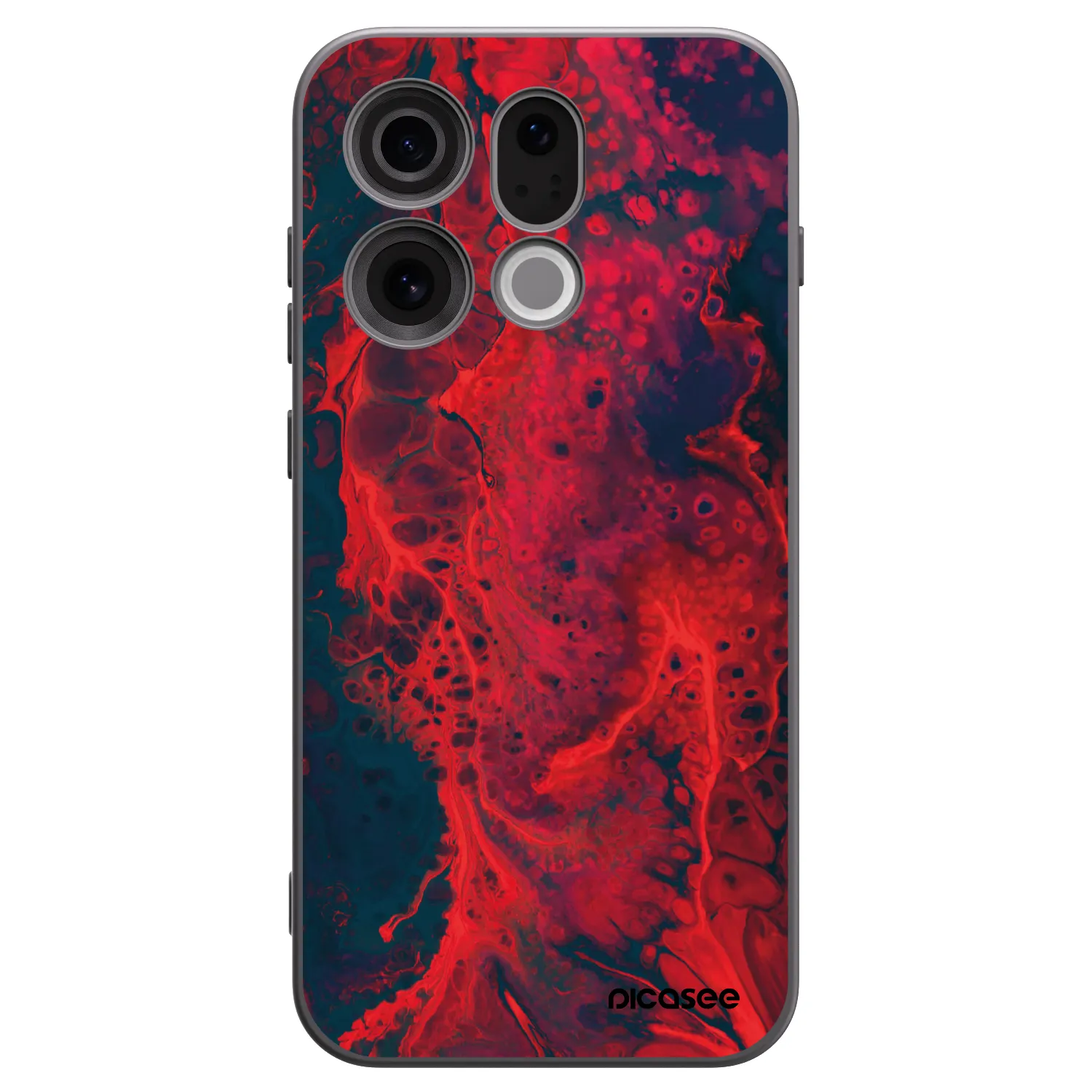 Picasee silikonowe czarne etui na OPPO Find X9 - Organic red