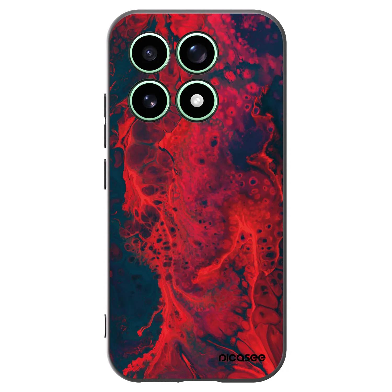 Picasee silikonowe czarne etui na Xiaomi 17 - Organic red