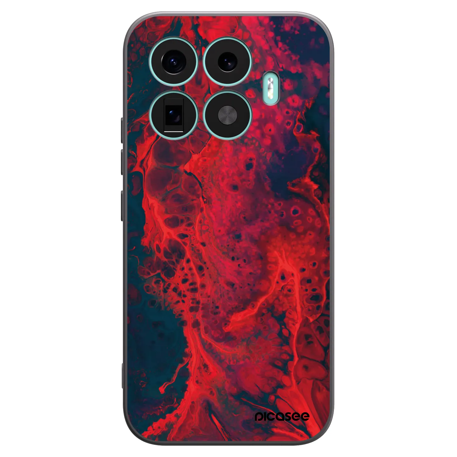 Picasee silikonowe czarne etui na Xiaomi 17T - Organic red