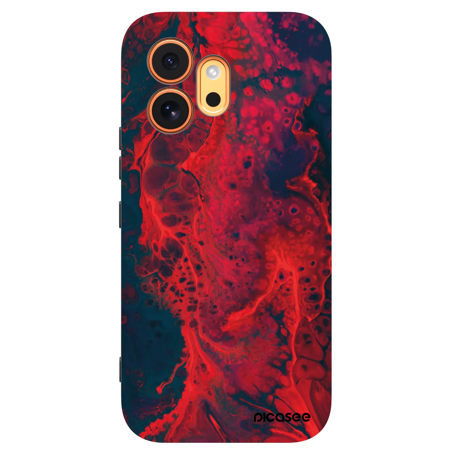 Picasee silikonowe czarne etui na Honor 600 - Organic red