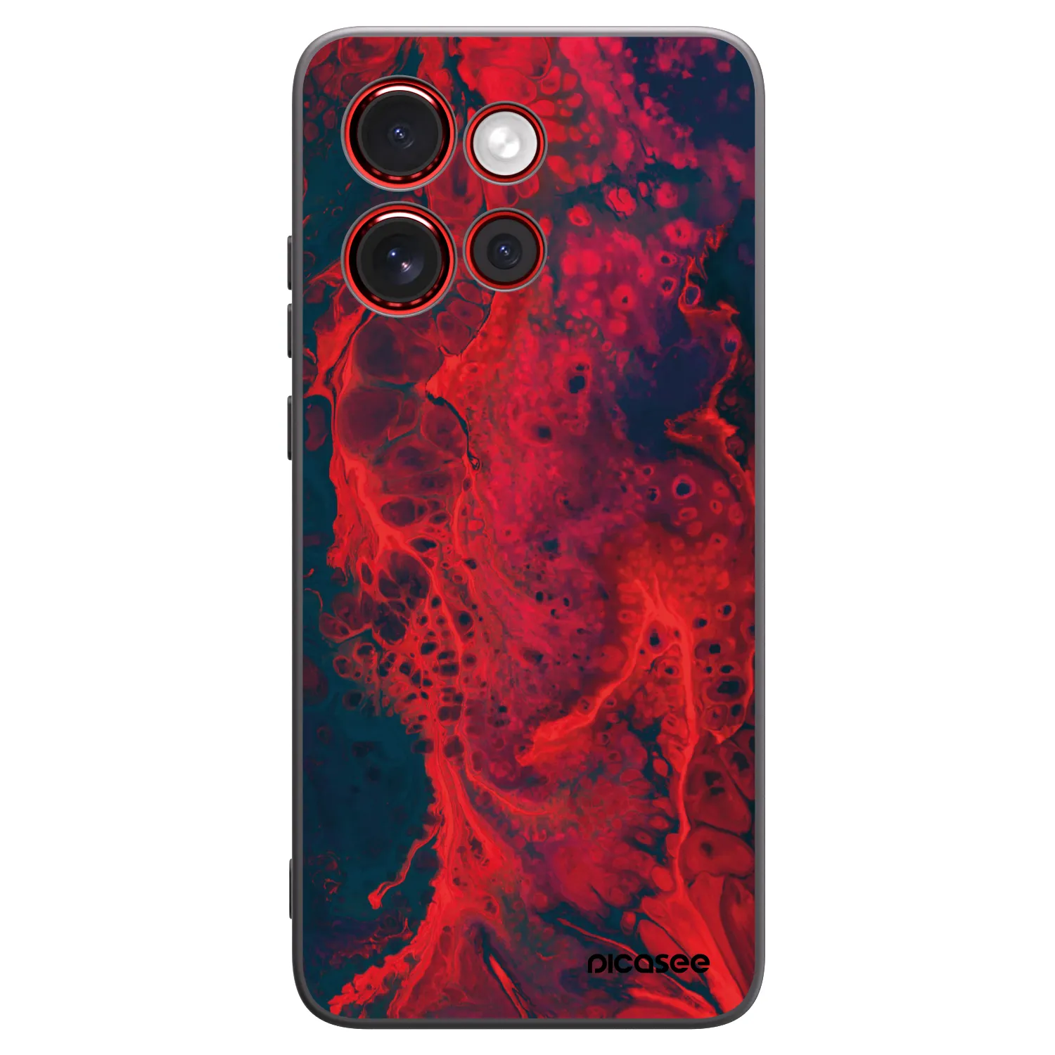 Picasee silikonowe czarne etui na Motorola Edge 60 Neo 5G - Organic red