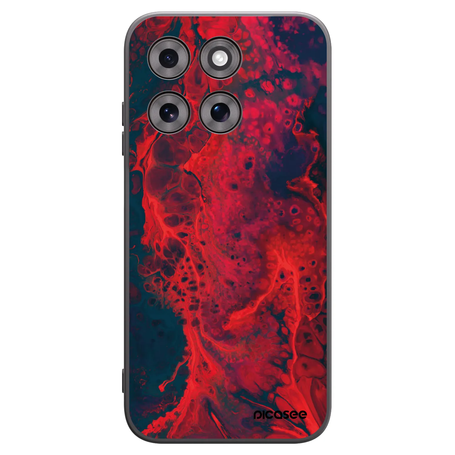 Picasee silikonowe czarne etui na Motorola Moto G77 - Organic red