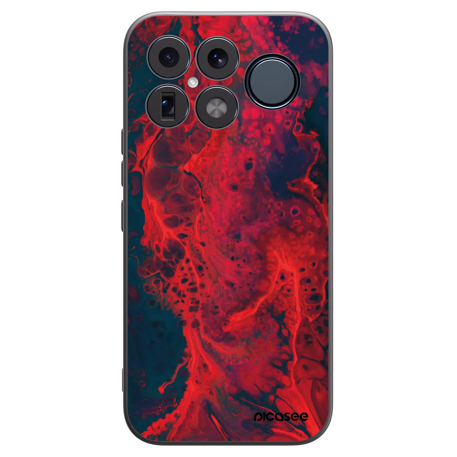 Picasee silikonowe czarne etui na Xiaomi Poco F8 Ultra - Organic red