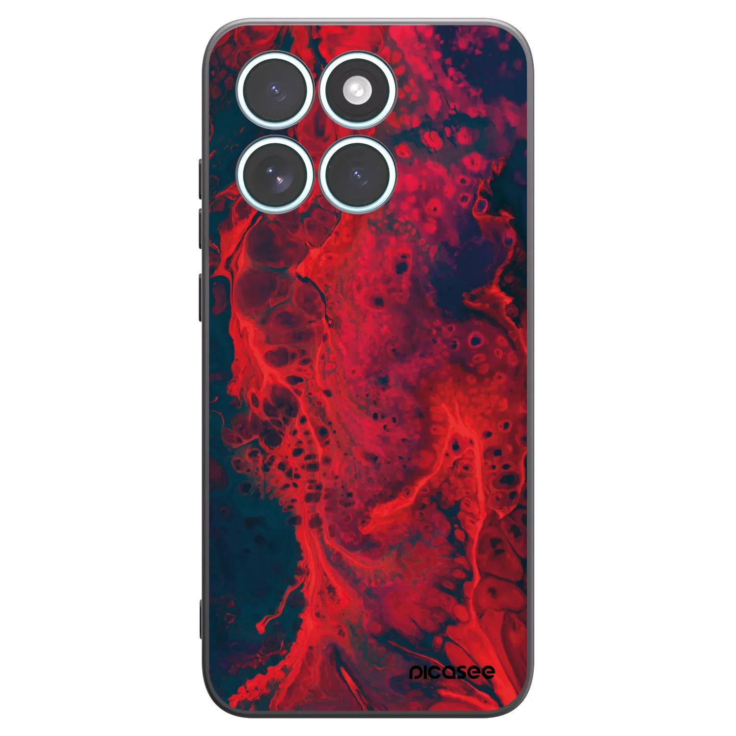 Picasee silikonowe czarne etui na Motorola Edge 70 Fusion - Organic red