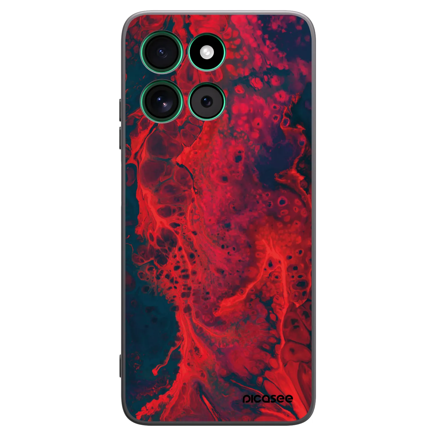 Picasee silikonowe czarne etui na Motorola Moto G57 Power - Organic red