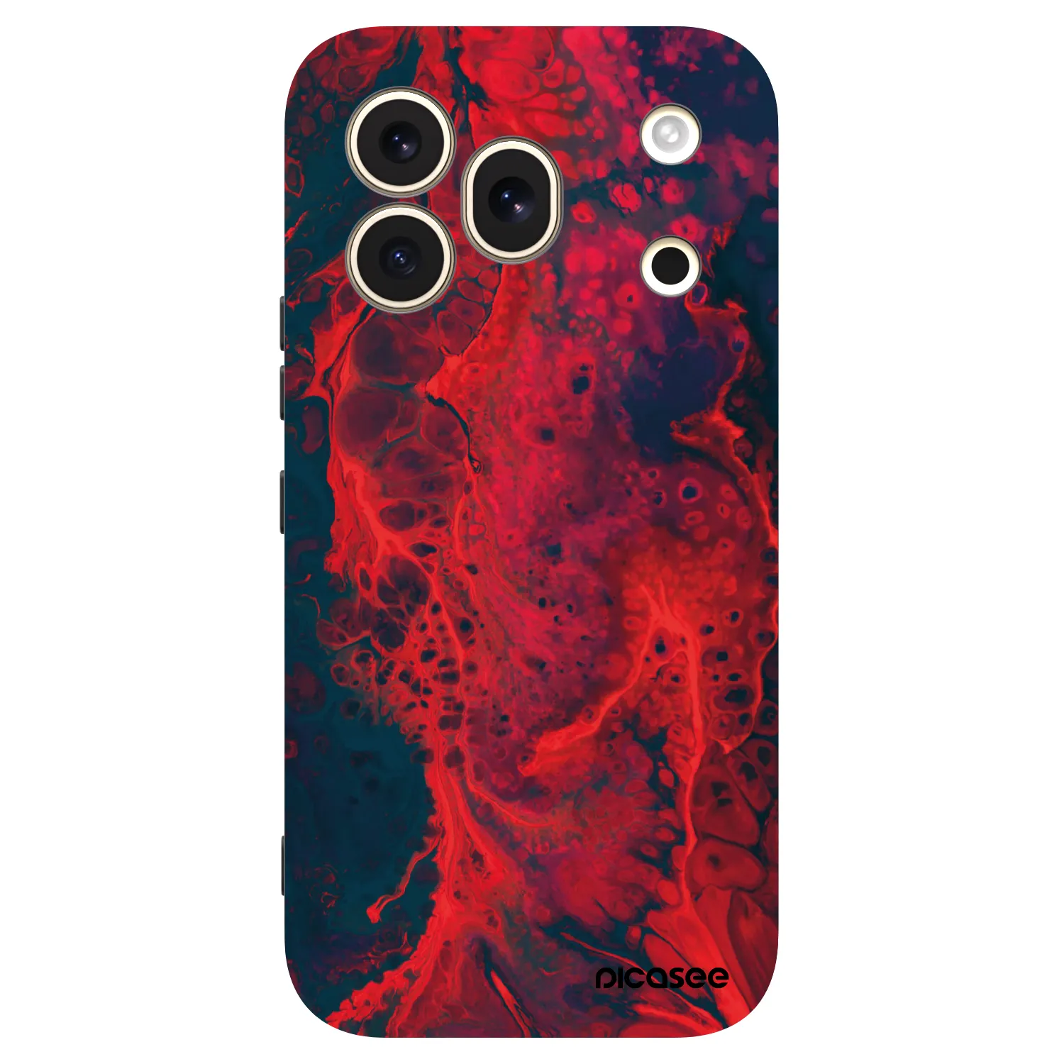 Picasee silikonowe czarne etui na Honor 600 Pro - Organic red